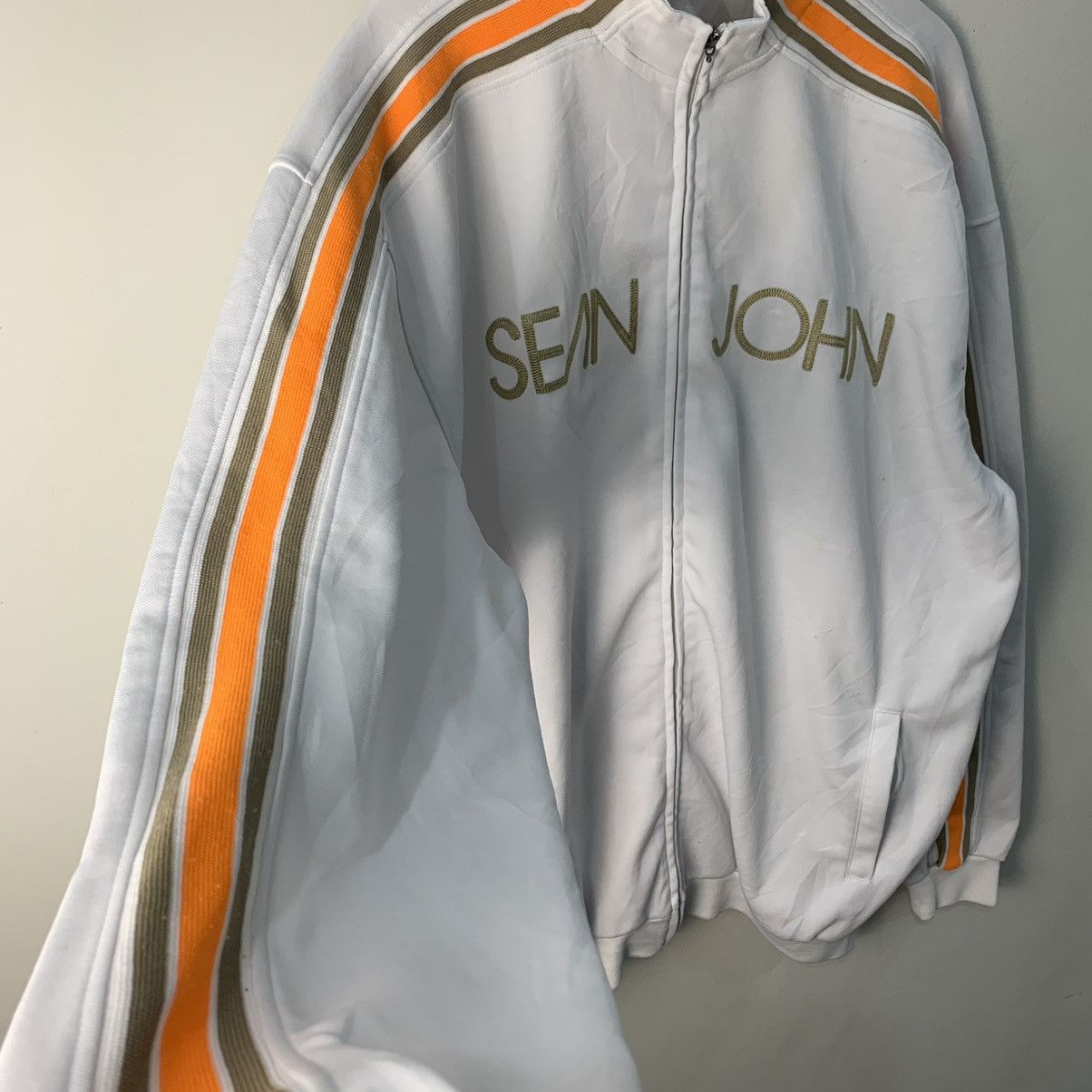 Sean John × Vintage Sean John Spell Out Varsity Jacket Sweater Size US XXL / EU 58 / 5 - 5 Thumbnail