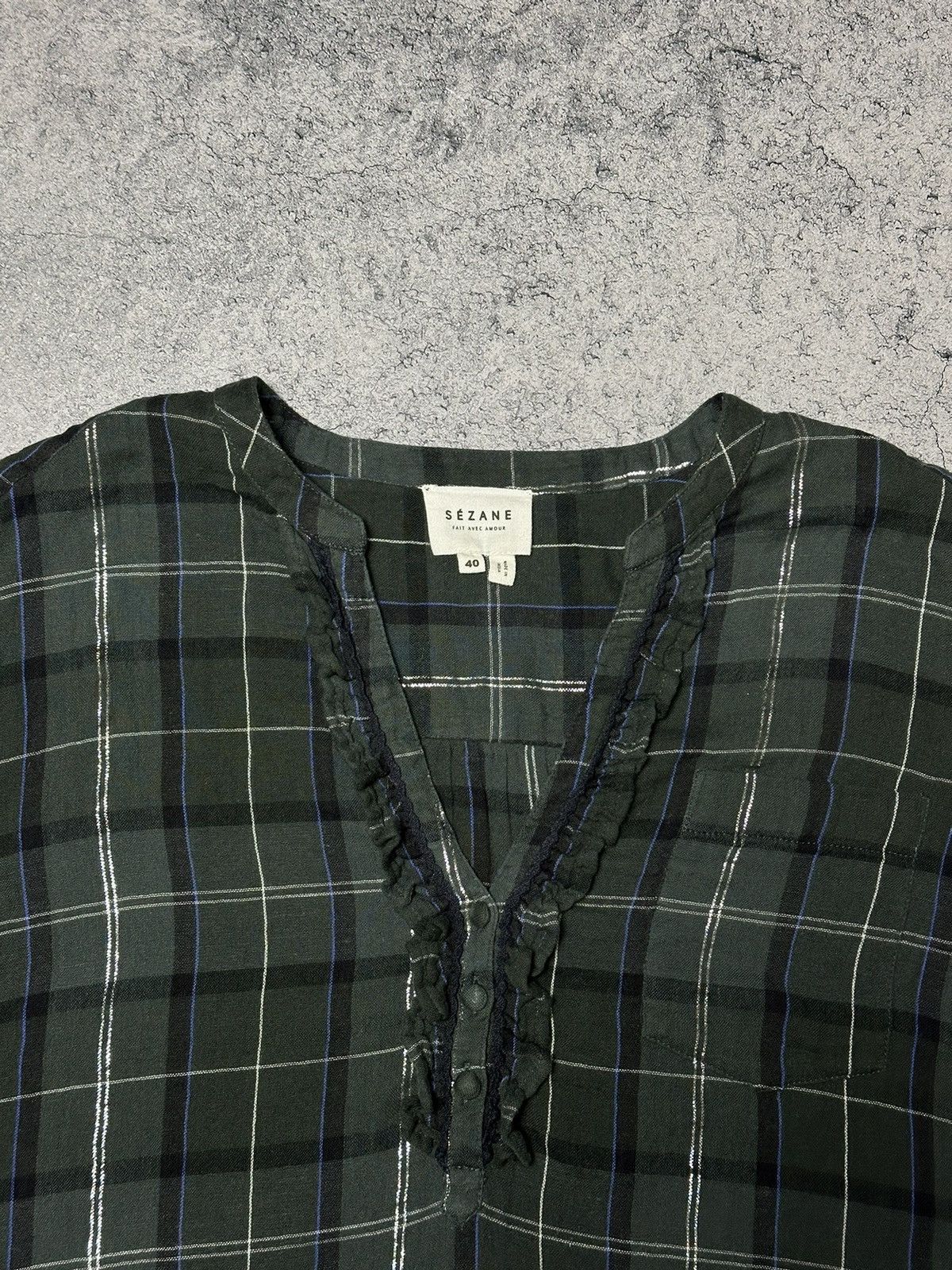 Sezane Sezane Classic Cotton Plaid Button Shirt Blouse Size M / US 6-8 / IT 42-44 - 3 Thumbnail