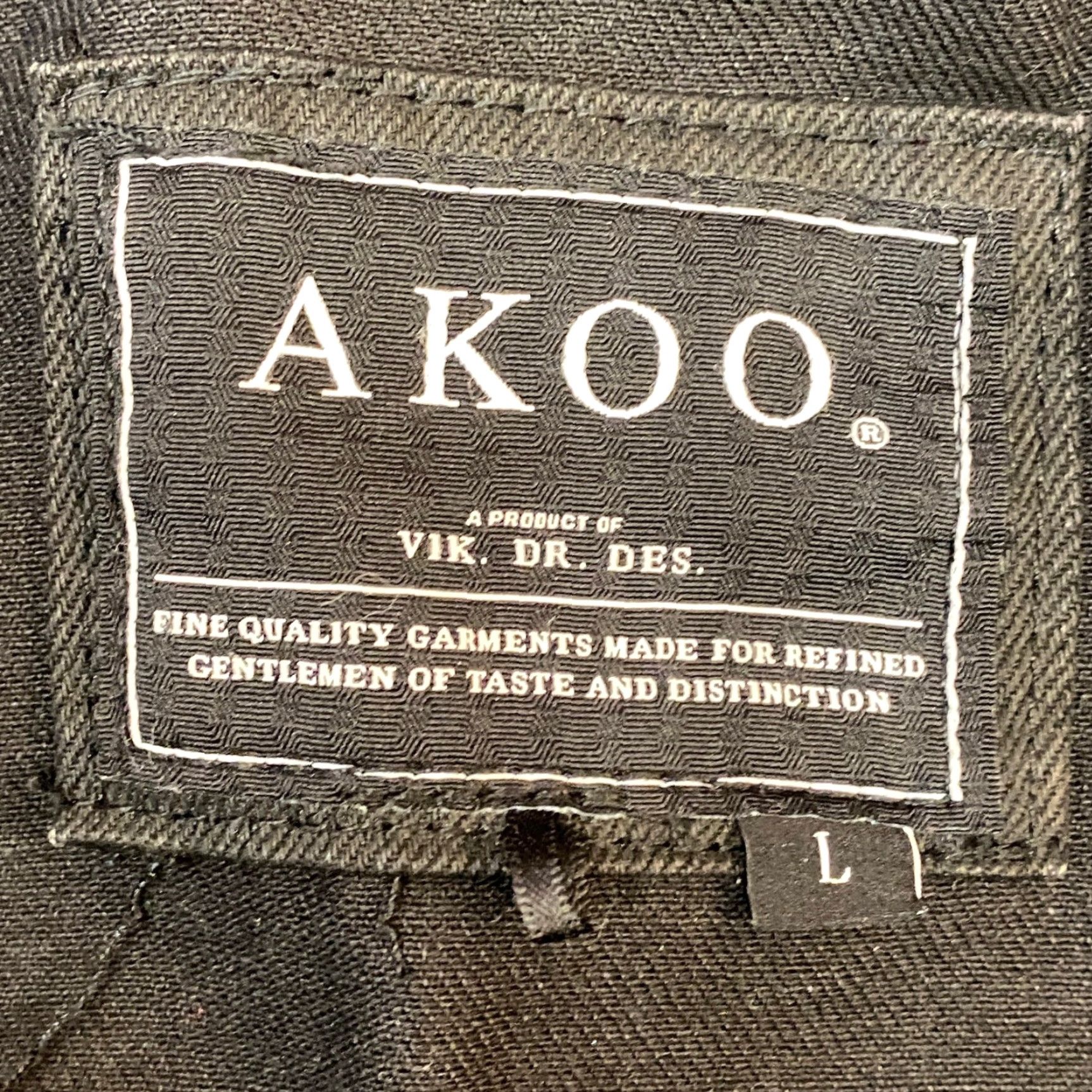 Denime AKOO Denim Jacket Mens Large Moto Streetwear Trucker Size US L / EU 52-54 / 3 - 2 Thumbnail