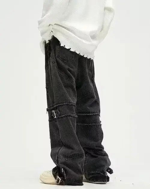 Japanese Brand VIBE Black Gothic Pants Wide Leg Baggy Jeans Size US 30 / EU 46 - 7 Thumbnail