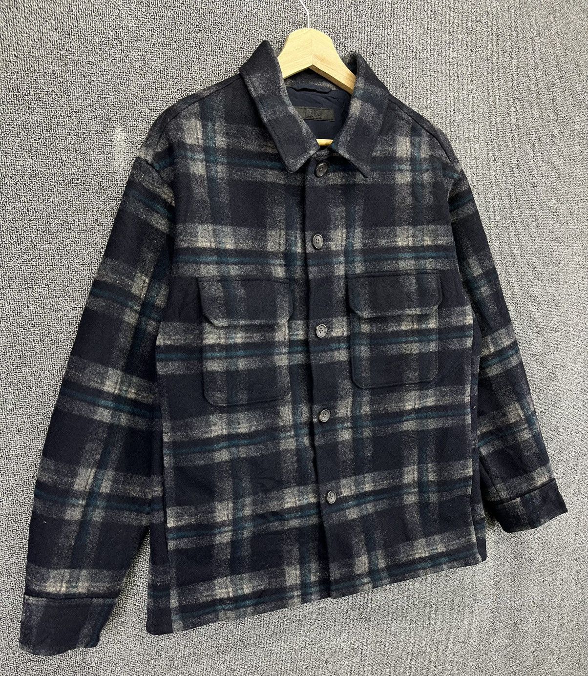 Flannel Vintage Uniqlo Shadow Plaid Button Up Flannel Jacket Size US M / EU 48-50 / 2 - 2 Thumbnail