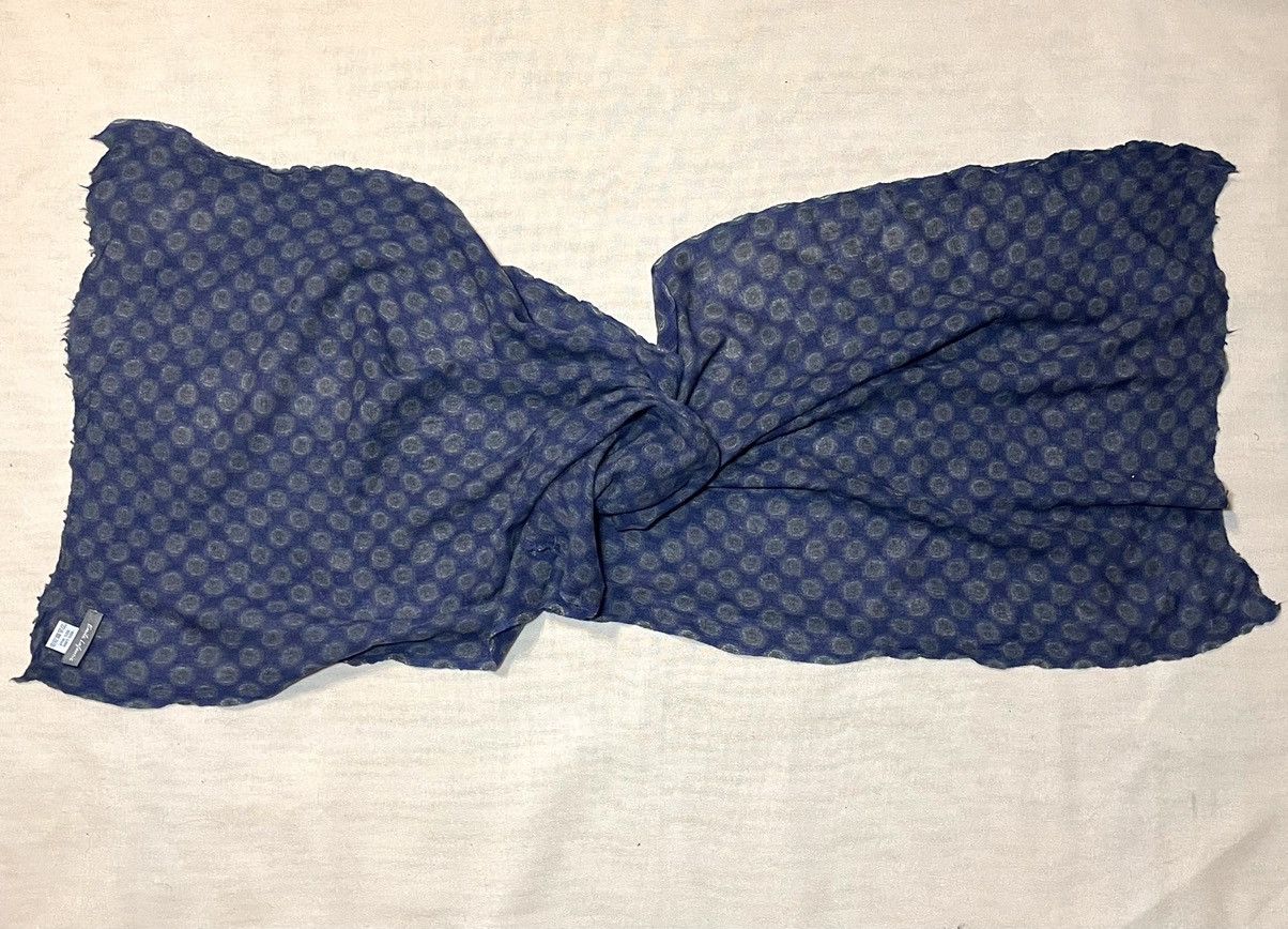 Vintage Emile Lafaurie blue wool scarf Size ONE SIZE - 5 Thumbnail