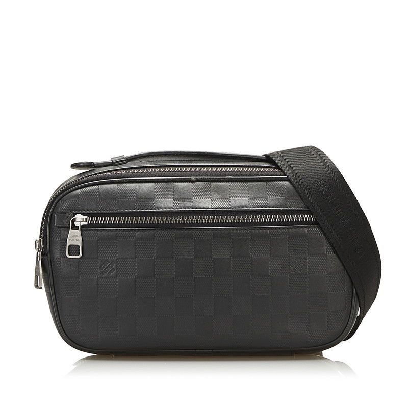 Louis Vuitton Damier Infini Umbrella Body Bag Handbag 2WAY Onyx Black PVC Leather