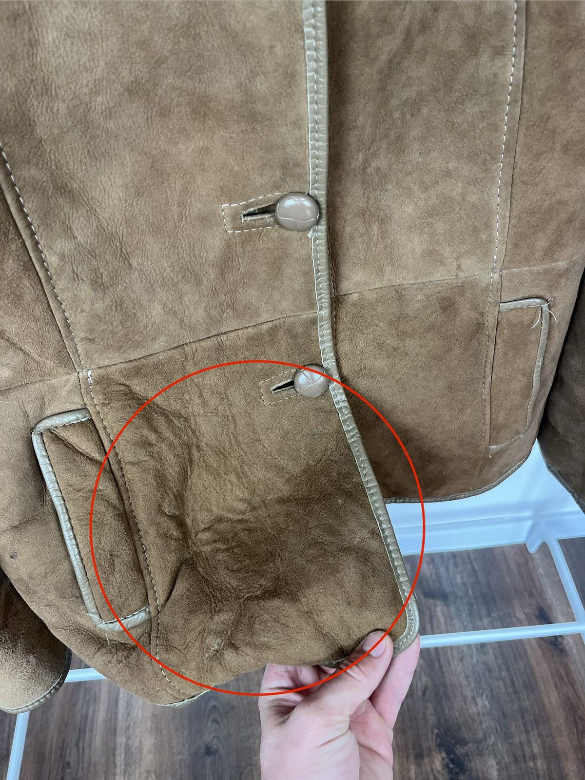 Other Vintage Shearling Sheepskin Coat Brown Real Fur Jacket UK Size M / US 6-8 / IT 42-44 - 6 Thumbnail