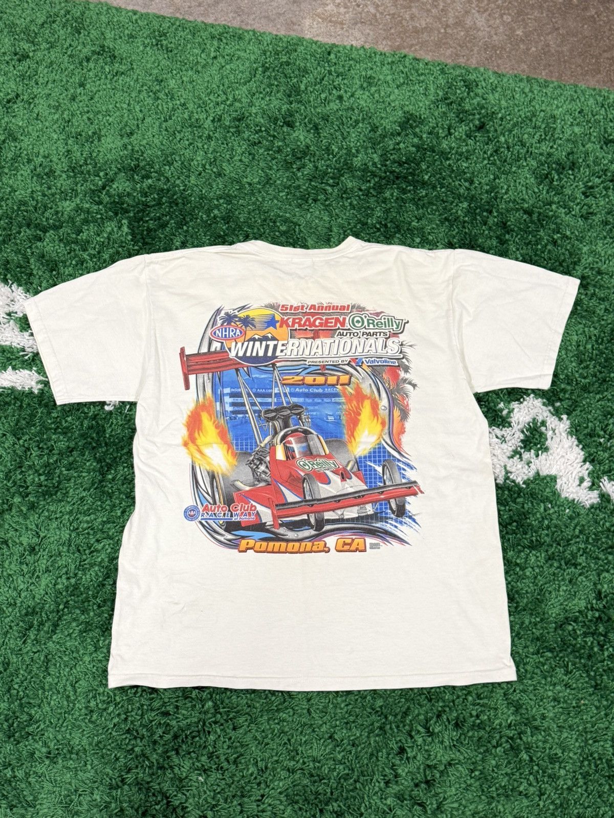 Anvil Vintage Anvil O Reilly Auto Parts Nascar F1 Race Print AOP Size US L / EU 52-54 / 3 - 1 Thumbnail
