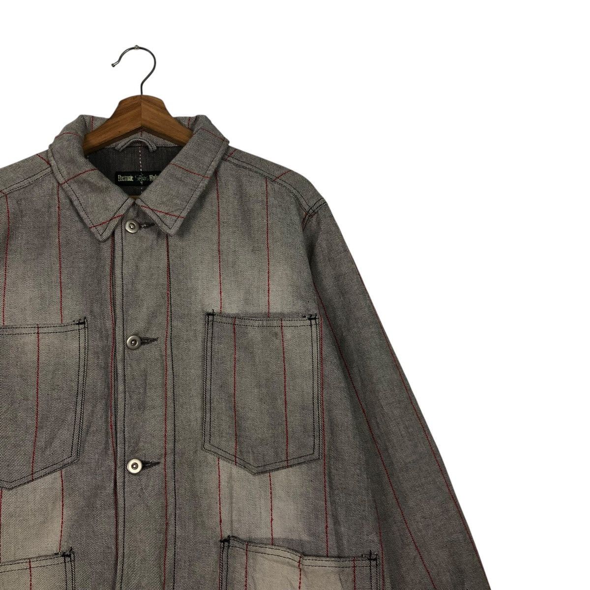 Japanese Brand VINTAGE HICKORY CHORE STRIPED JACKET ELECTRONIC ISSEYMIYAKE Size US L / EU 52-54 / 3 - 8 Thumbnail
