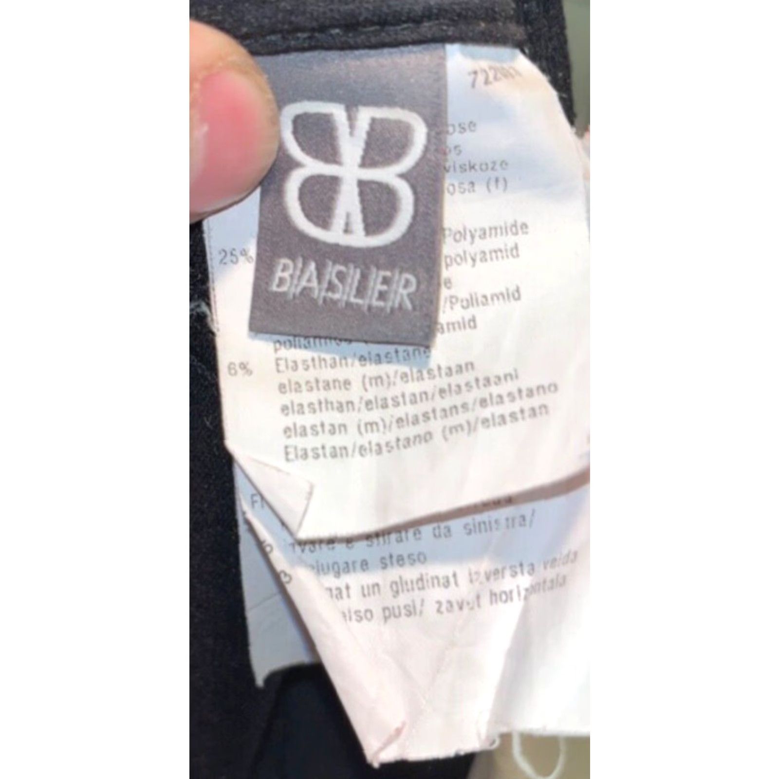 Vintage Basler Women Dress Pants Black 44 Ballet Flat Front High Rise 12.25 Inches Knit Pockets Zipper Button Regular Classic Work Pants Womens Size 30" / US 8 / IT 44 - 4 Thumbnail