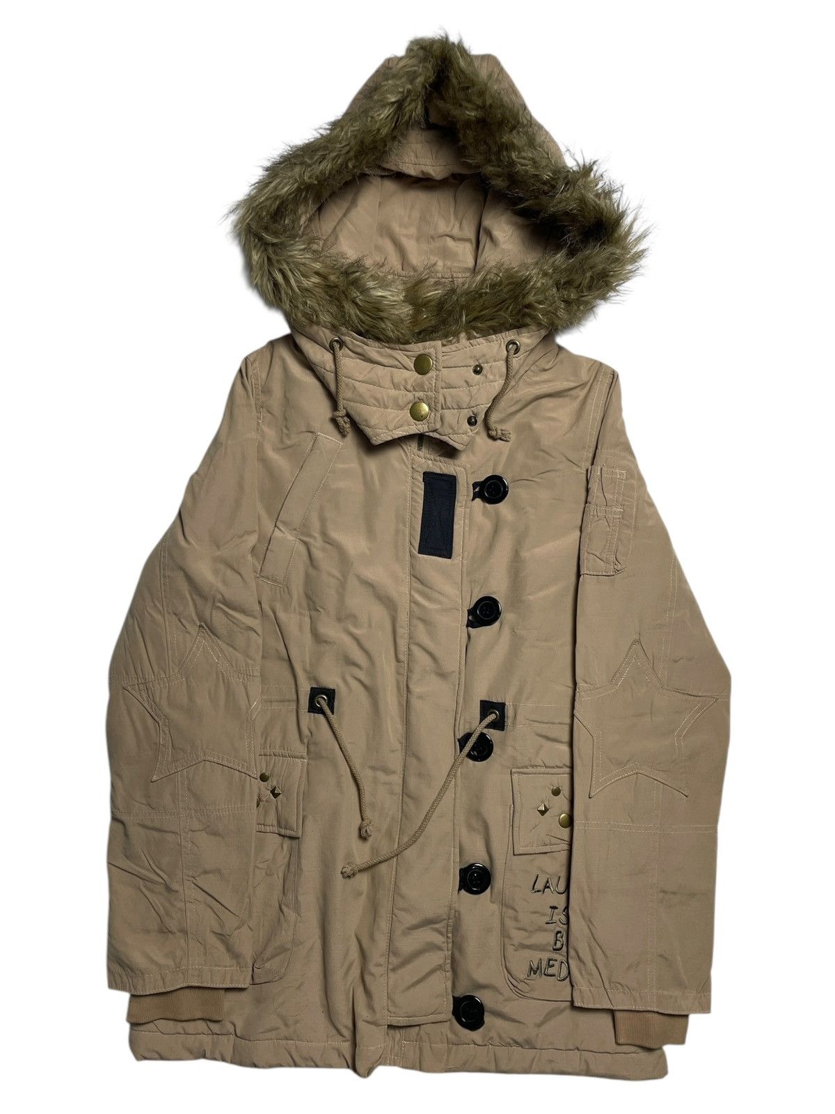 Angel Blue 2000’s Pink Latte - Studded Parka Jacket Size US M / EU 48-50 / 2 - 2 Thumbnail
