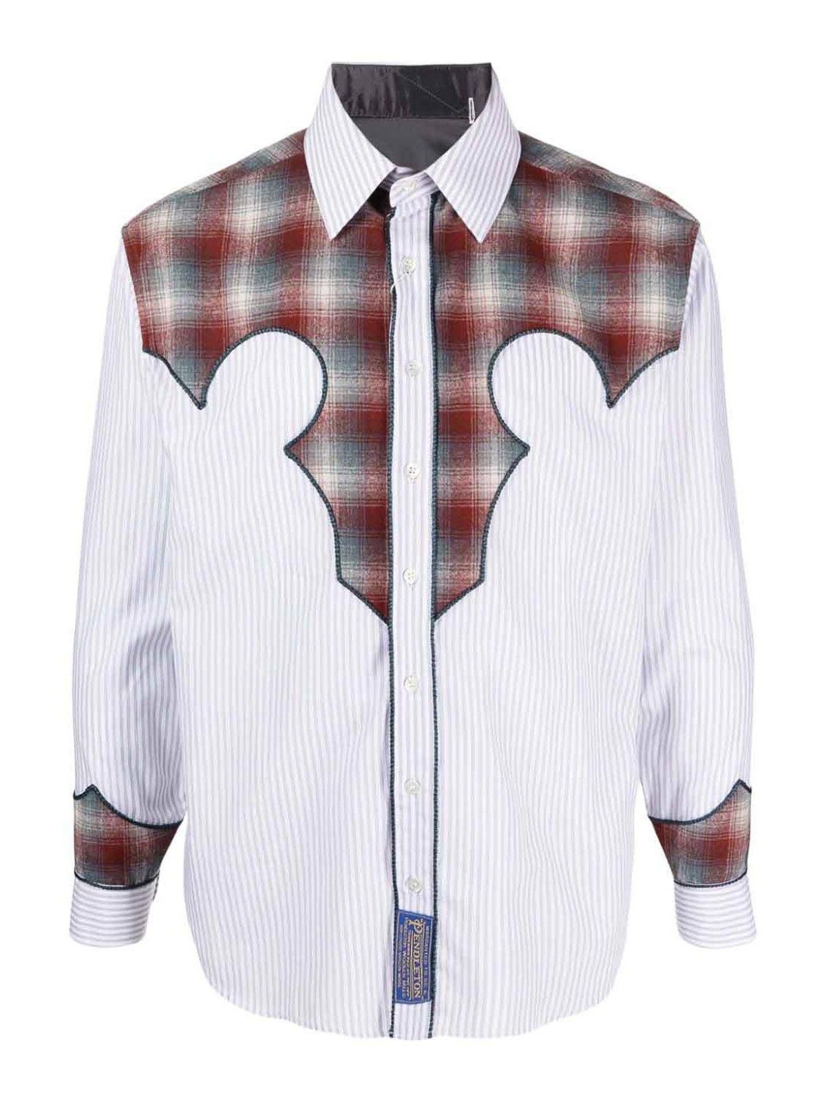 o1y1124 Long Sleeves Western Style Plaid Shirt In Multicolor