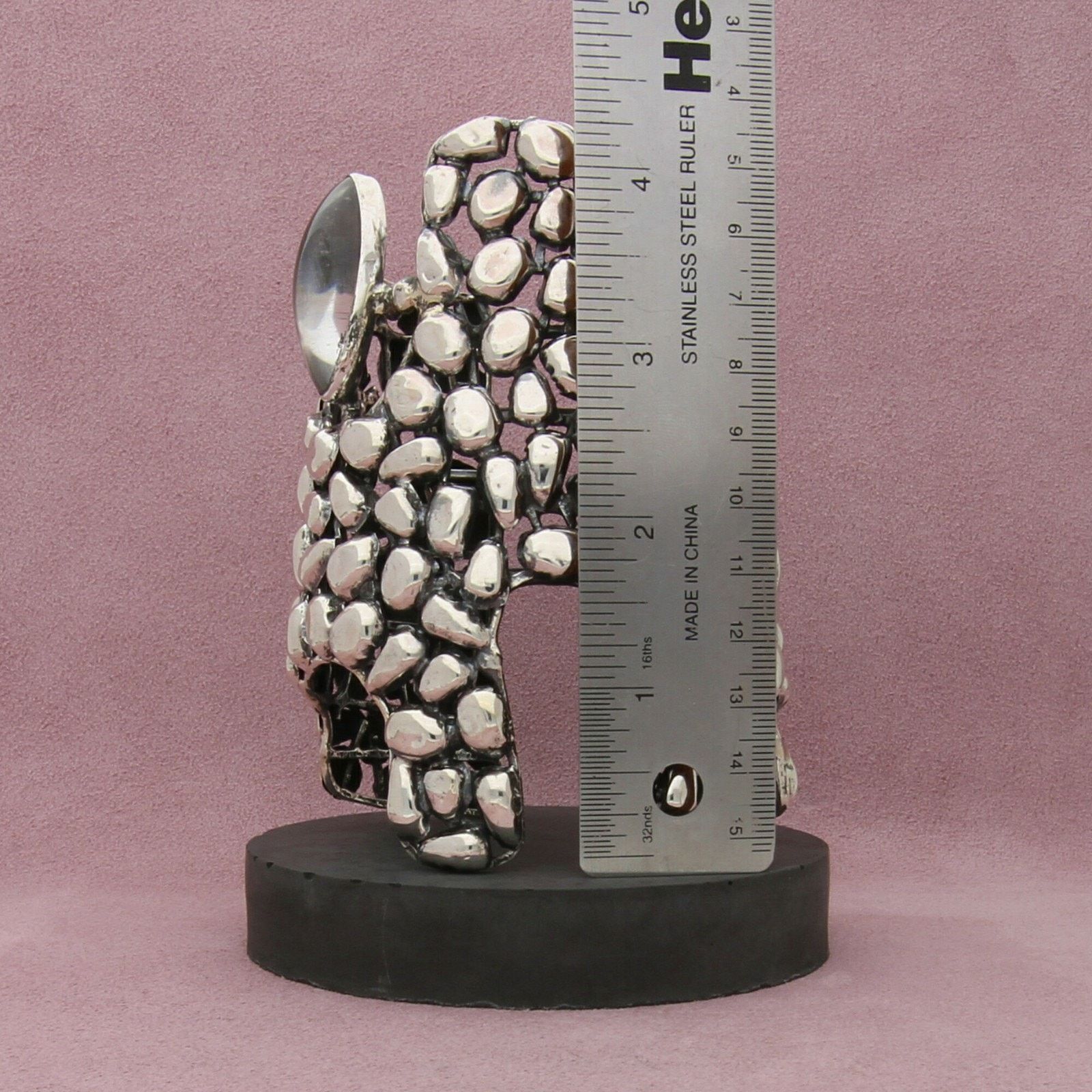 Sterling Silver sterling silver vintage brutalist cuff bracelet size 7.75in Size ONE SIZE - 10 Thumbnail