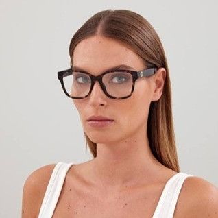Gucci Gucci GG1340O 010 Eyeglasses Shiny Black/Blue 55mm Square Size ONE SIZE - 3 Thumbnail