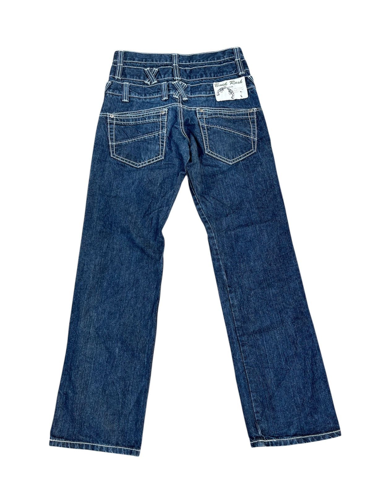 Japanese Brand 🔥VERY RARE🔥BACK RUSH Punk Triple Waist Denim Size US 28 / EU 44 - 7 Thumbnail