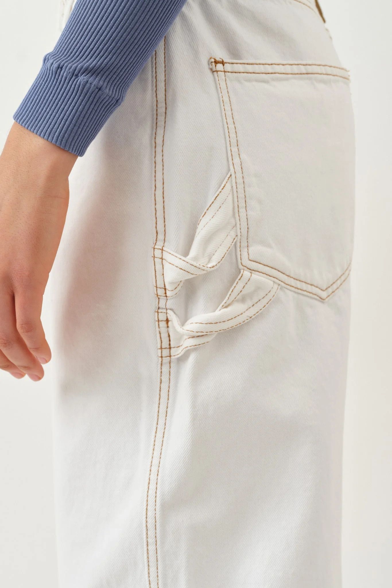 Saks Potts o1s22i1n0924 Organic Denim Helle Jeans in White Size 27" / US 4 / IT 40 - 10 Thumbnail