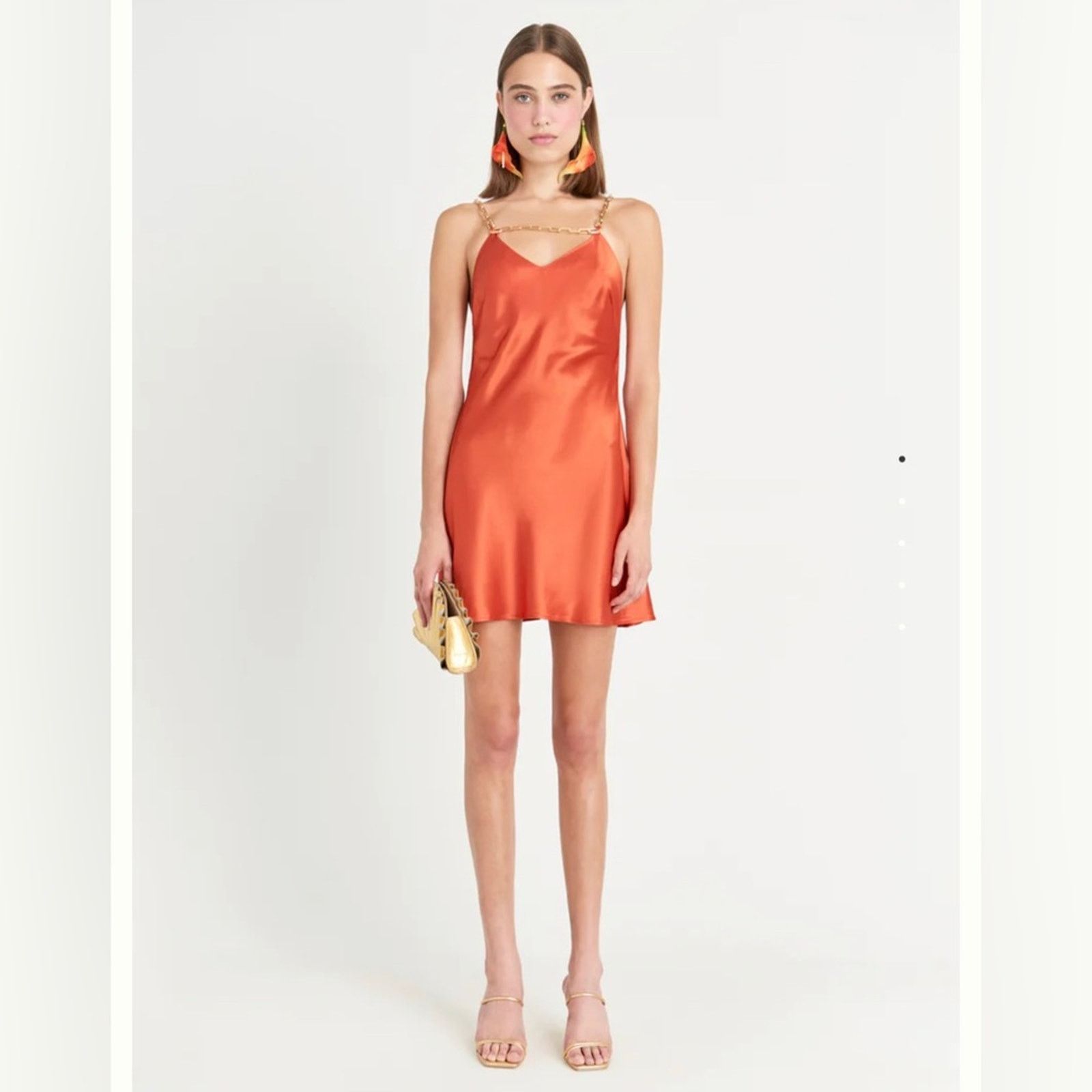 Cult Gaia Cult Gaia ANDI Silk DRESS Backless Rouge Orange L Size L / US 10 / IT 46 - 1 Thumbnail