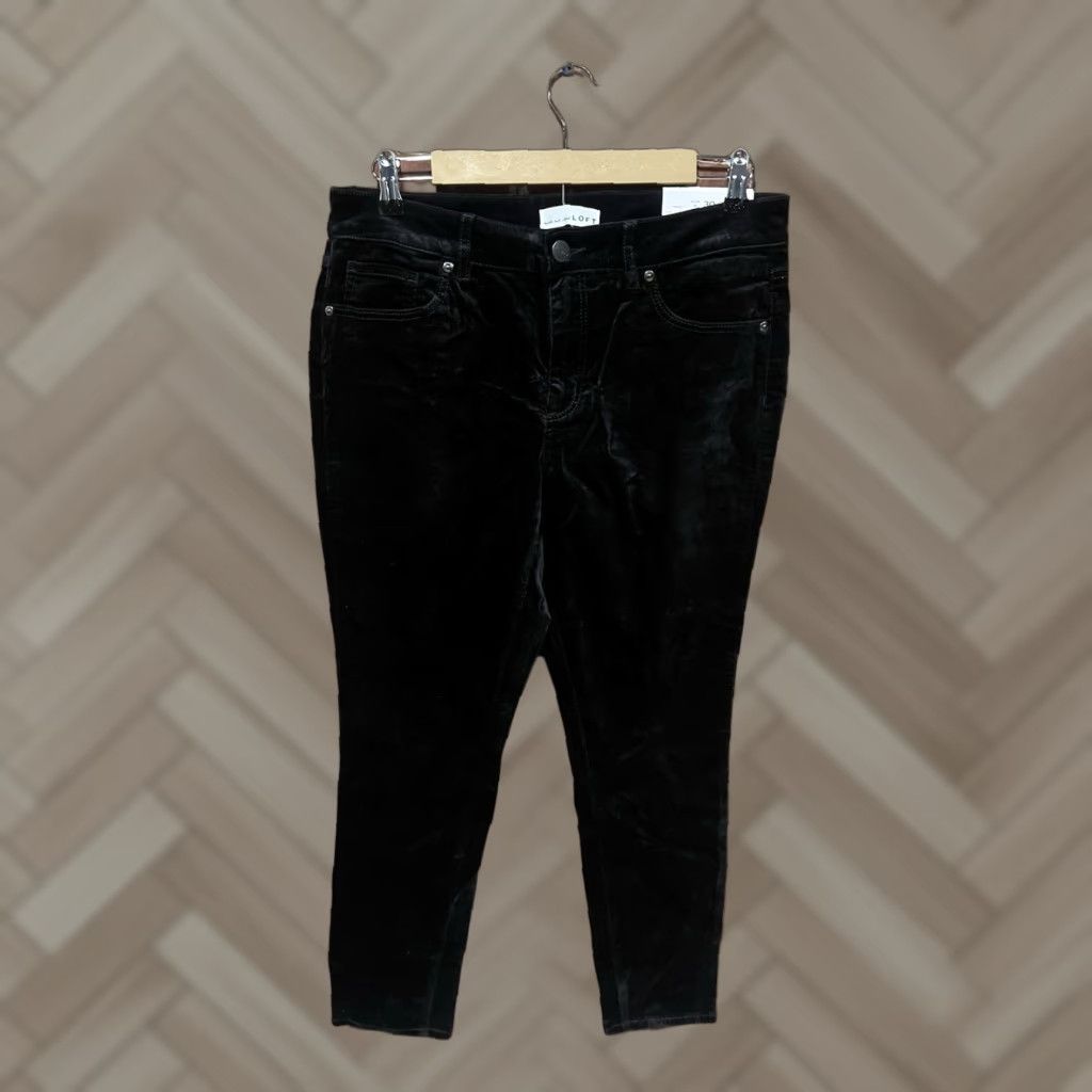 Loft Loft Chino Pants Womens Velour Skinny 10 Black NWT Size 32" / US 10 / IT 46 - 1 Thumbnail