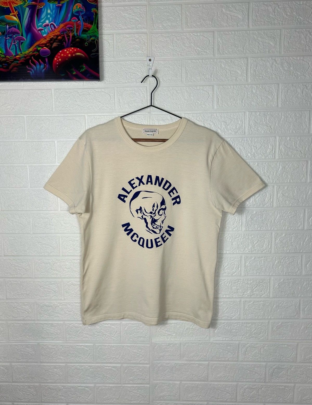 Alexander McQueen ALEXANDER MCQUEEN FLOCKED SKULL LOGO T-SHIRT Size US S / EU 44-46 / 1 - 1 Thumbnail