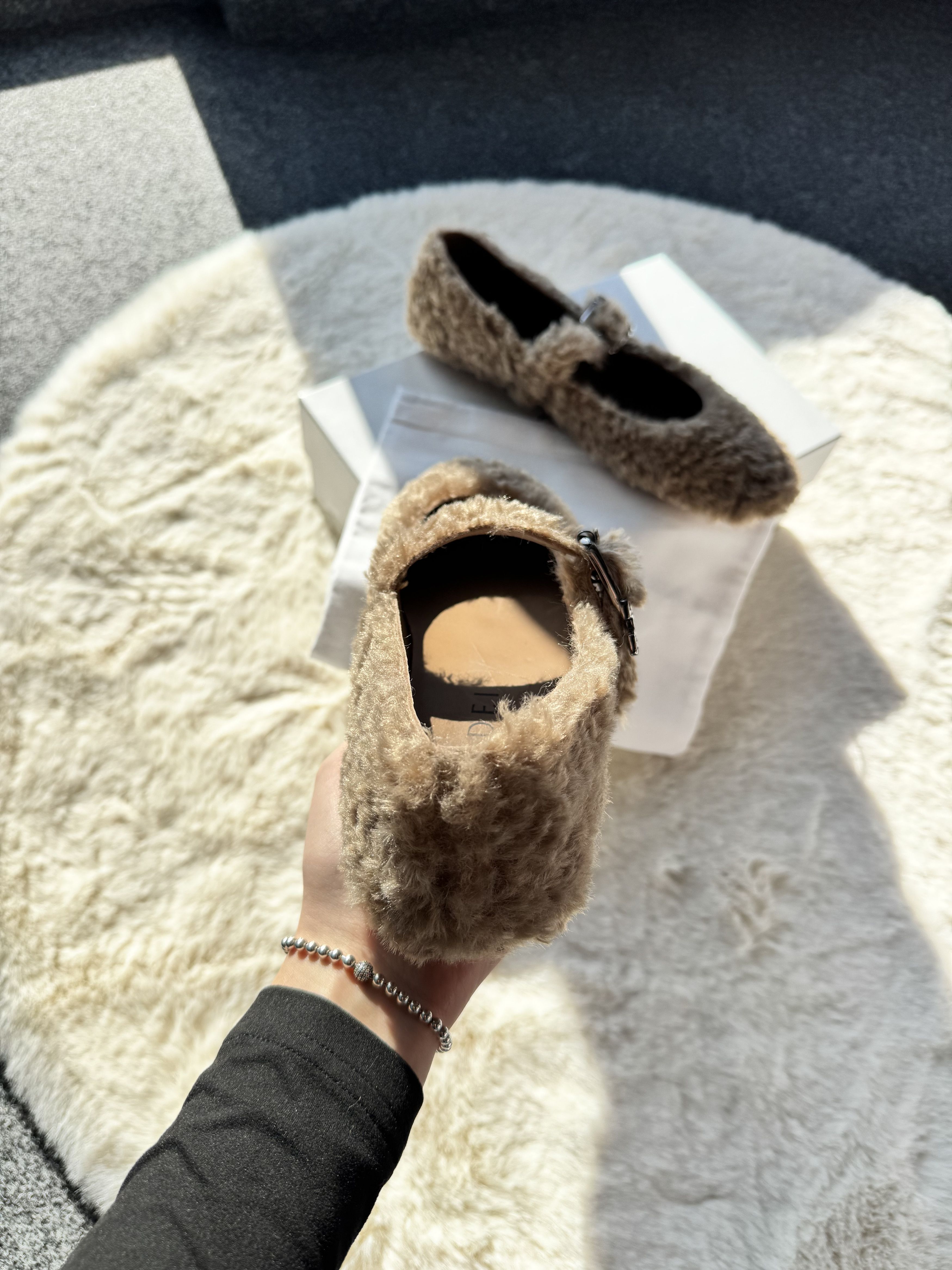 Casedei Moschino Valsenales - Fur ballets flats caramello 40 Size US 9.5 / IT 39.5 - 7 Thumbnail