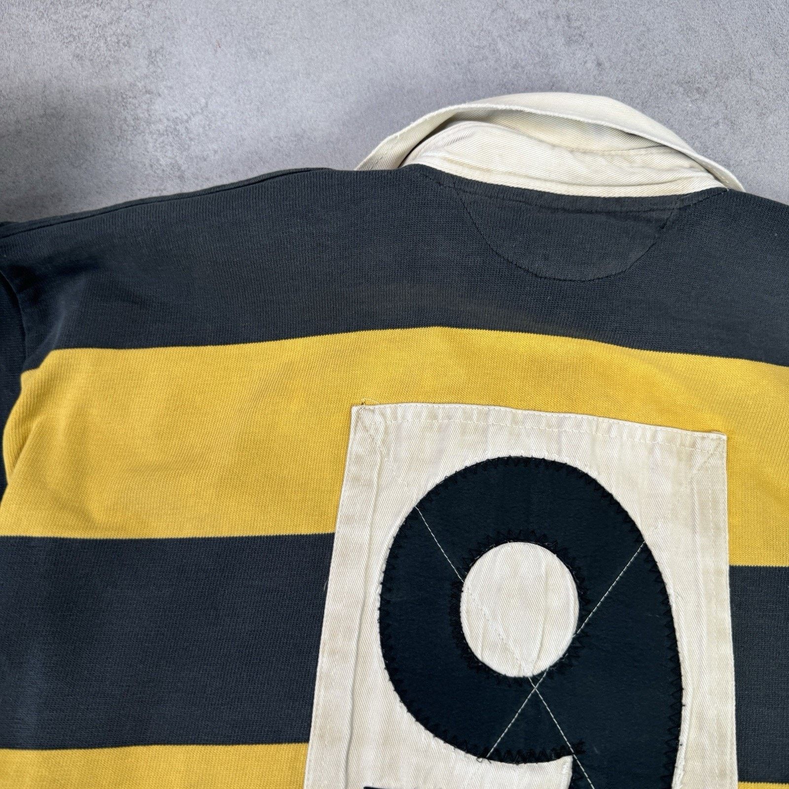 Vintage Vintage 90s Halbro Rugby Jersey Striped #9 Men Size 112cm Size US L / EU 52-54 / 3 - 14 Thumbnail