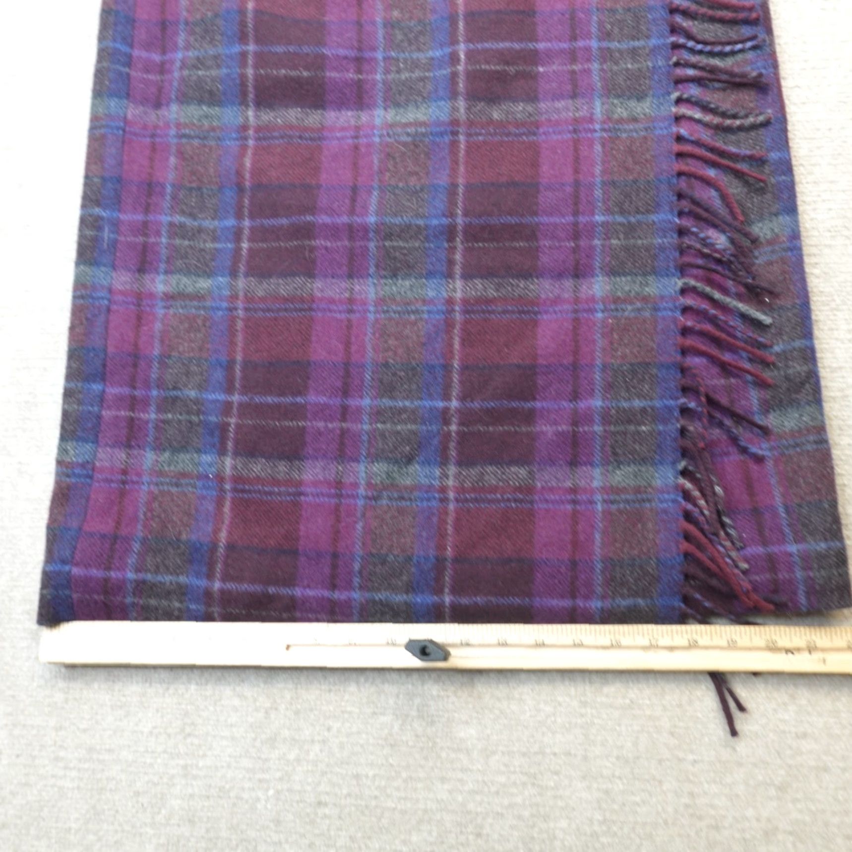 Talbots VINTAGE Talbots Skirt Petites 10P Purple Gray Plaid Fringe Wool Nylon Long Straight Pencil Womens Boys? Size 32" / US 10 / IT 46 - 5 Thumbnail