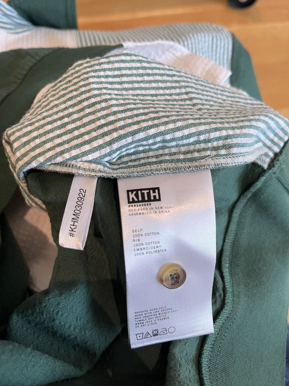 Kith Kith Vista Buttondown Green White LS Size US M / EU 48-50 / 2 - 4 Thumbnail
