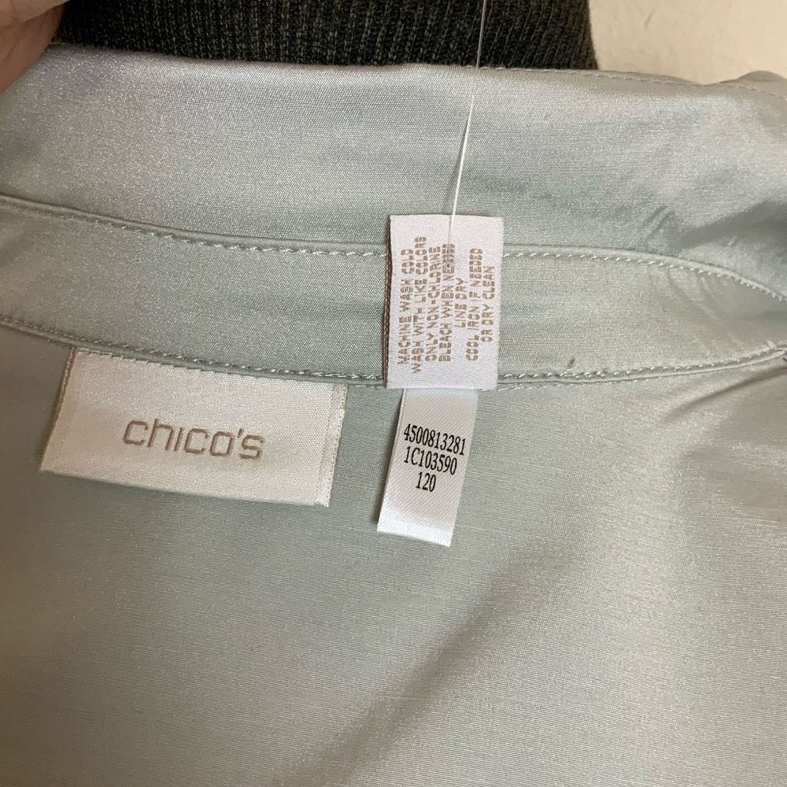 Chicos Chico's Carlynn Jacket Front Zip Metallic Sheen Gray Large Size L / US 10 / IT 46 - 7 Thumbnail