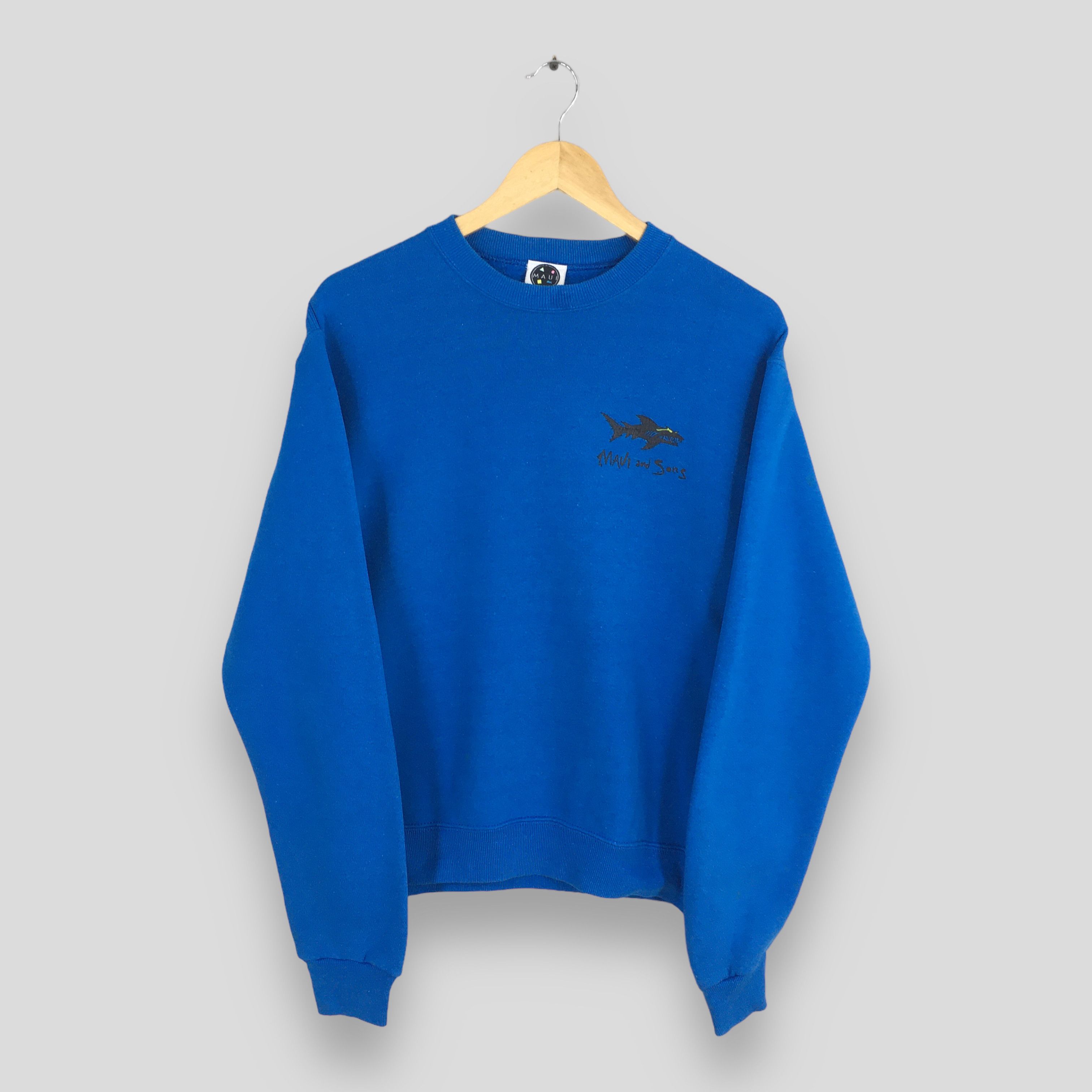 Maui and Sons × Vintage Vintage 90's Maui & Sons Blue Sweatshirt Small Size US S / EU 44-46 / 1 - 1 Thumbnail