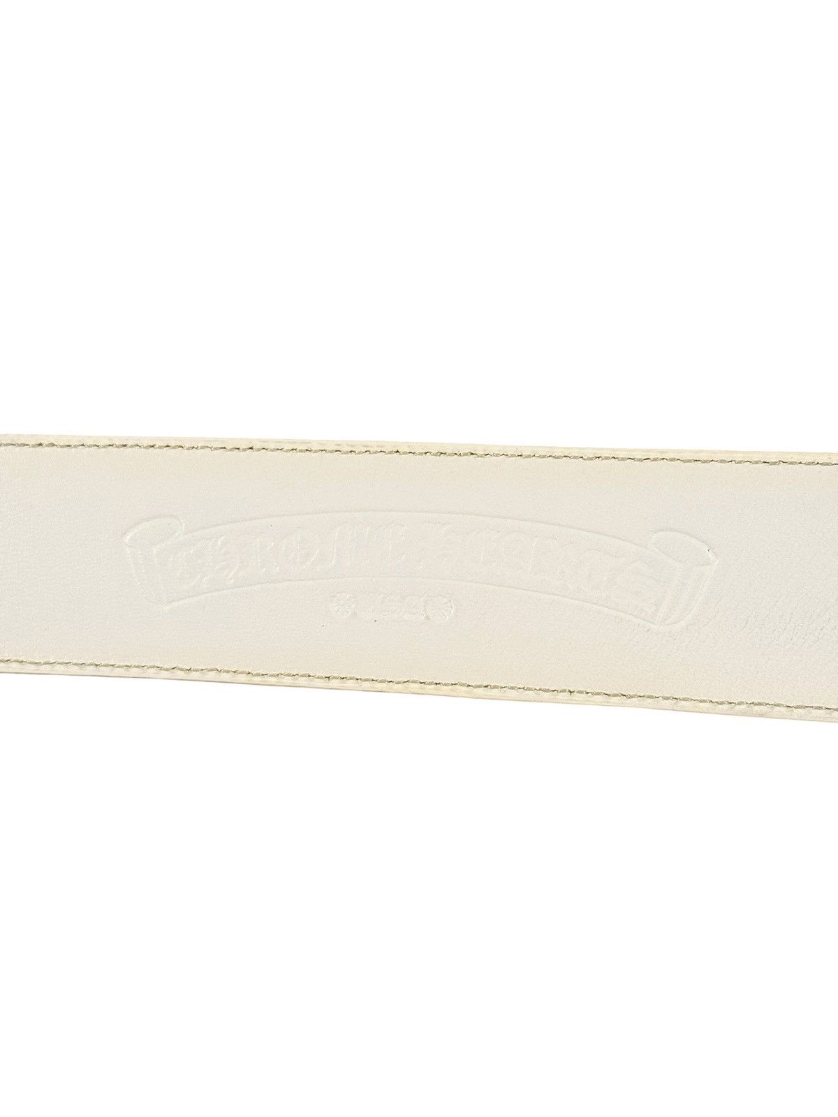 Chrome Hearts White Leather Belt Strap Size 34 - 4 Thumbnail