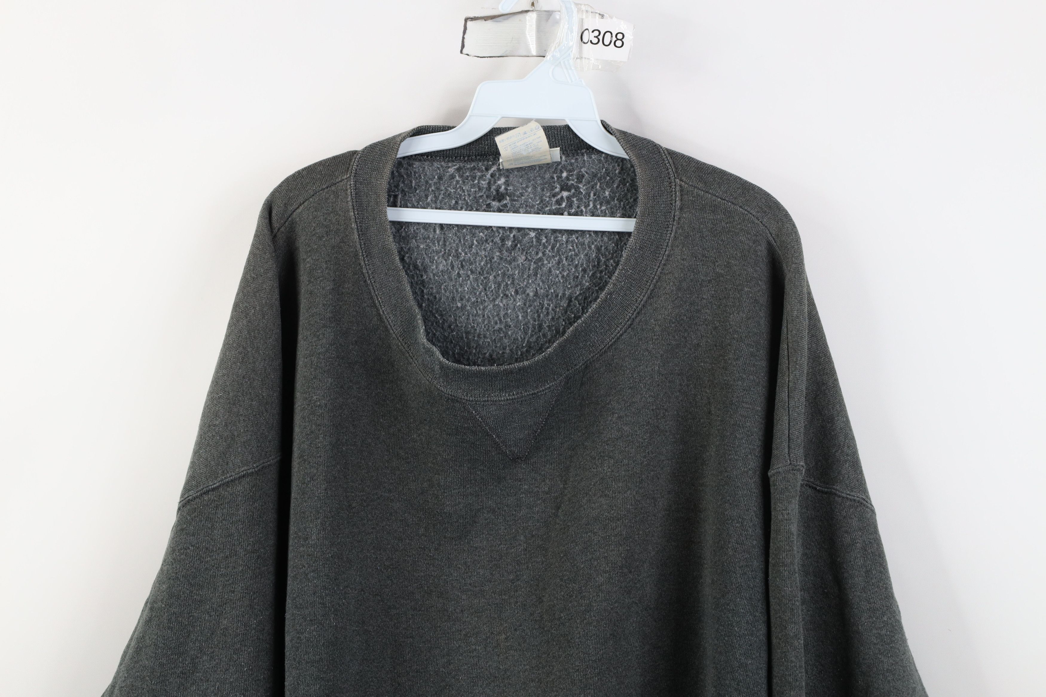 Vintage Vintage 90s Streetwear Blank Crewneck Sweatshirt Gray USA Size US XXL / EU 58 / 5 - 2 Thumbnail