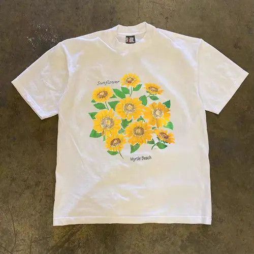 VIBE Sunflower pattern street fashion loose cotton t-shirt Size US M / EU 48-50 / 2 - 5 Thumbnail