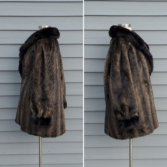 Vintage Vintage 90s y2k Brown Faux Fur Polyester Reversible Double B Size L / US 10 / IT 46 - 5 Thumbnail
