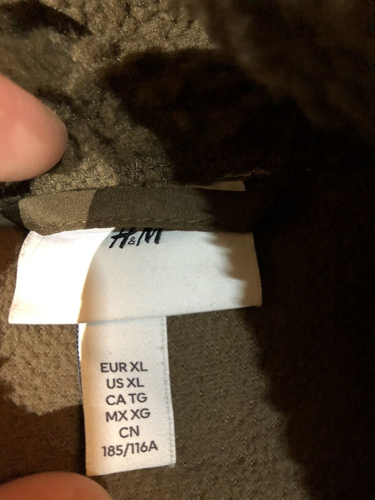 H&M H&M Mens Kaki Fleece Jacket Size XL Size US XL / EU 56 / 4 - 3 Thumbnail