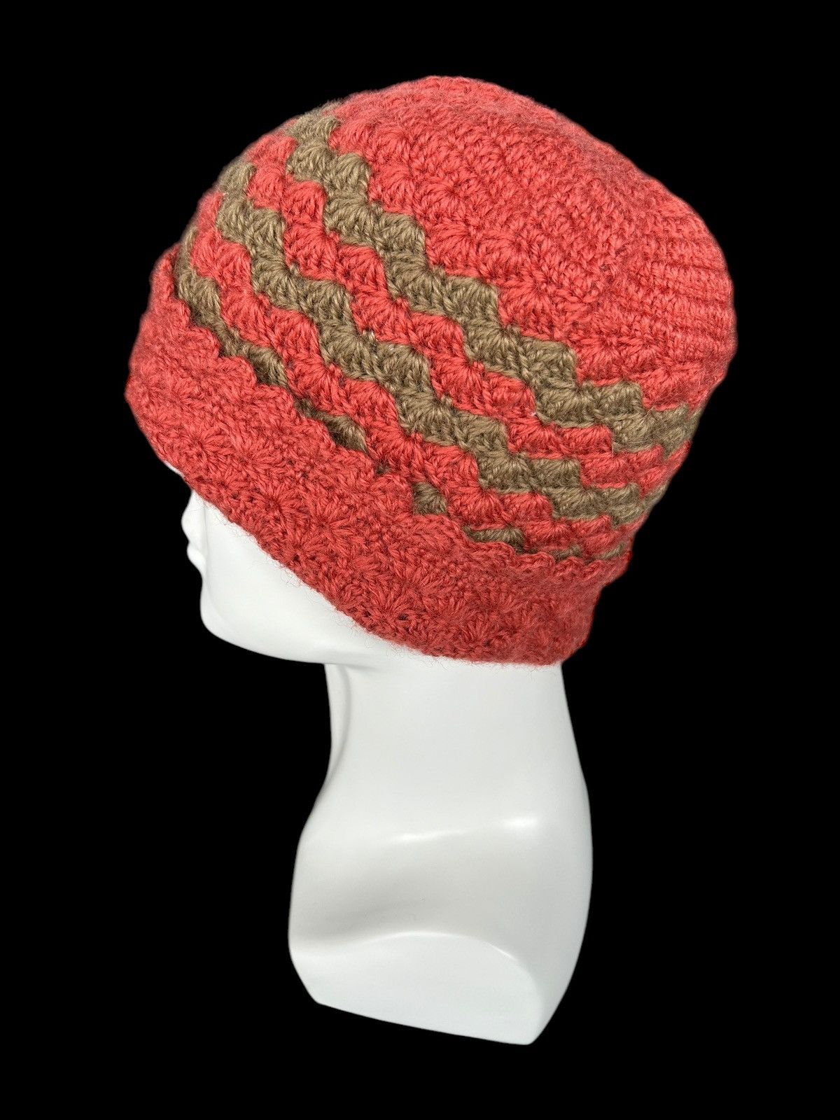 Japanese Brand × Kapital × Vintage Orange Crochet Knitted Handmade Beanie Hats Size ONE SIZE - 3 Thumbnail
