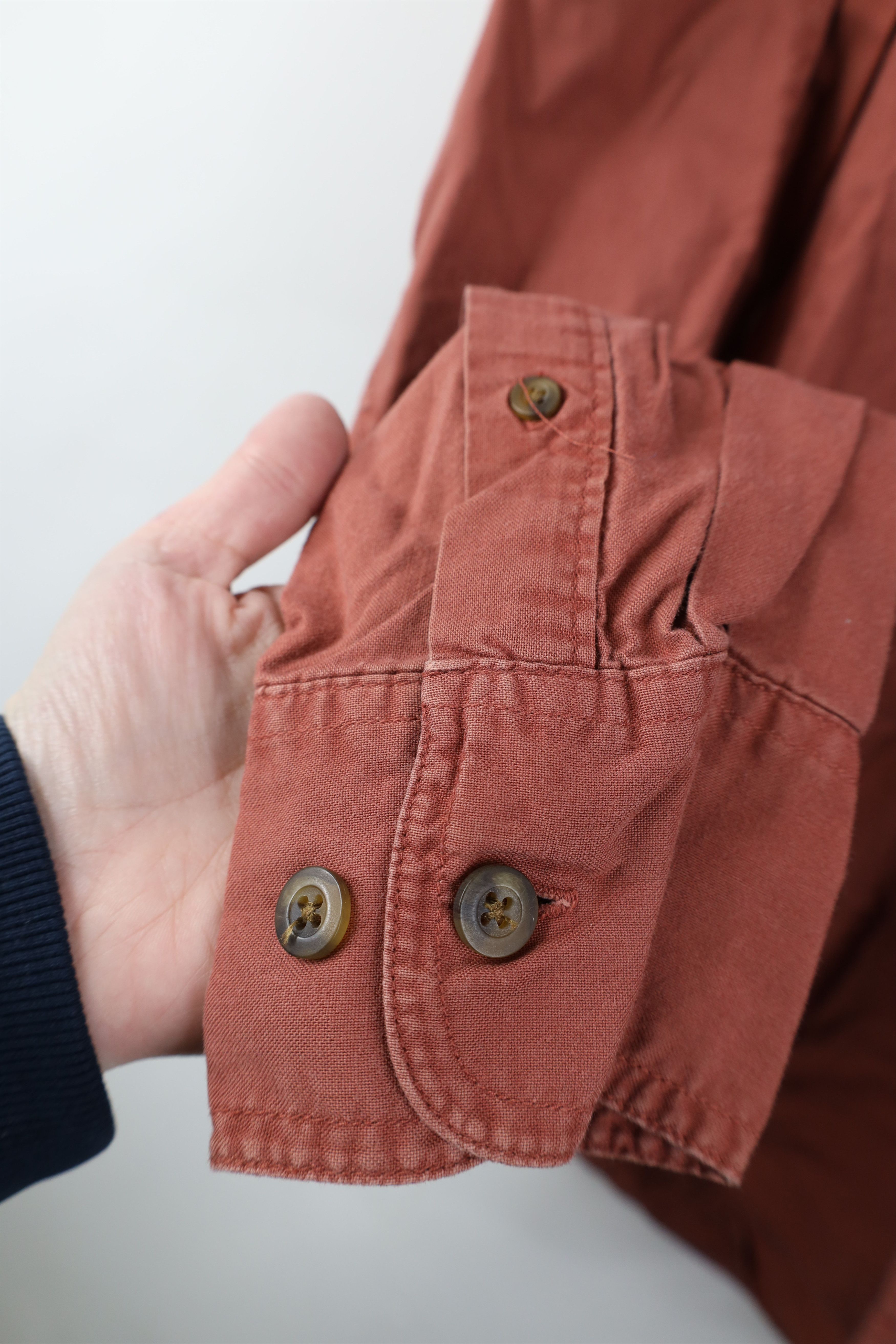 Cabelas Vintage 90s Cabelas Patch Collared Button Shirt Red Cotton Size US L / EU 52-54 / 3 - 7 Thumbnail