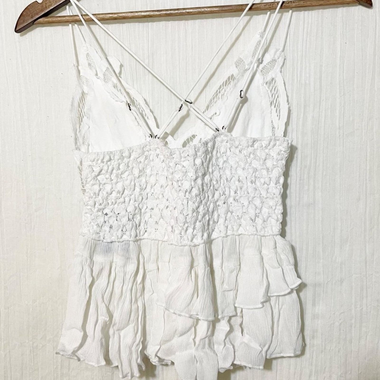 Free People Free People Adella Cami Tank Cottagecore White Medium Size M / US 6-8 / IT 42-44 - 7 Thumbnail