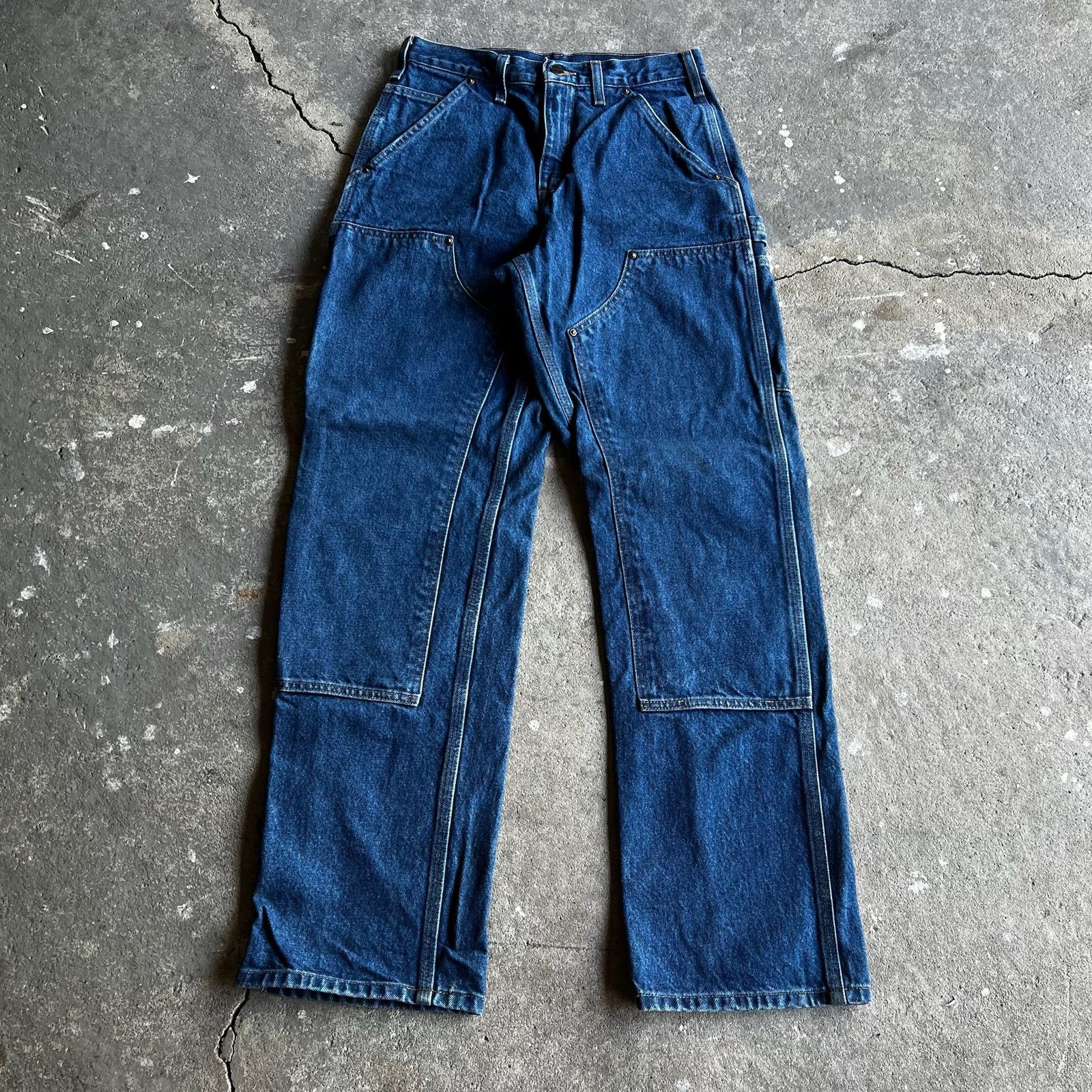 Carhartt × Vintage Carhartt denim blue jean double knee work carpenter pants Size US 27 - 1 Thumbnail