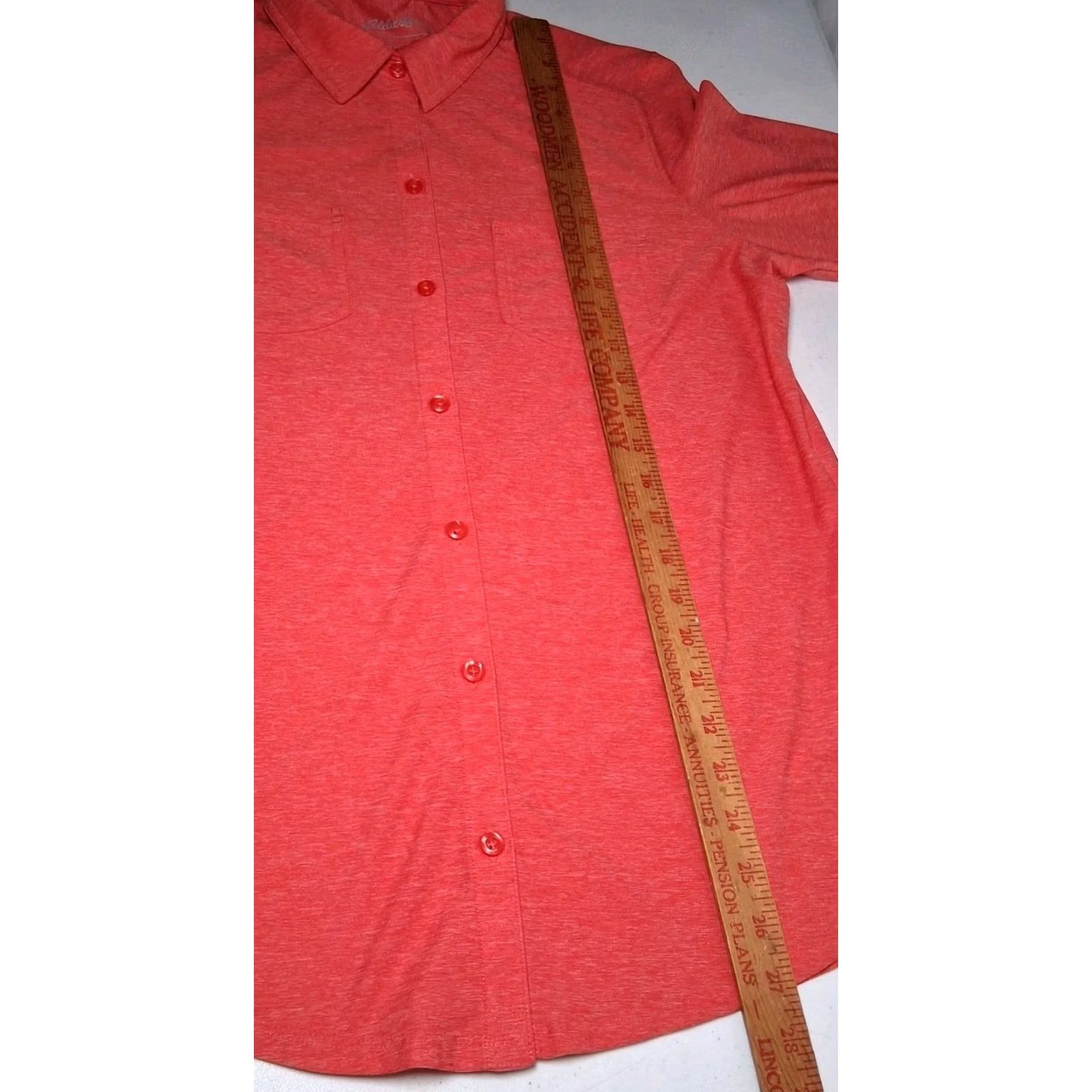 Eddie Bauer Eddie Bauer Shirt L Salmon Long Slv Button Up Collared Hiking Performance READ Size L / US 10 / IT 46 - 4 Thumbnail