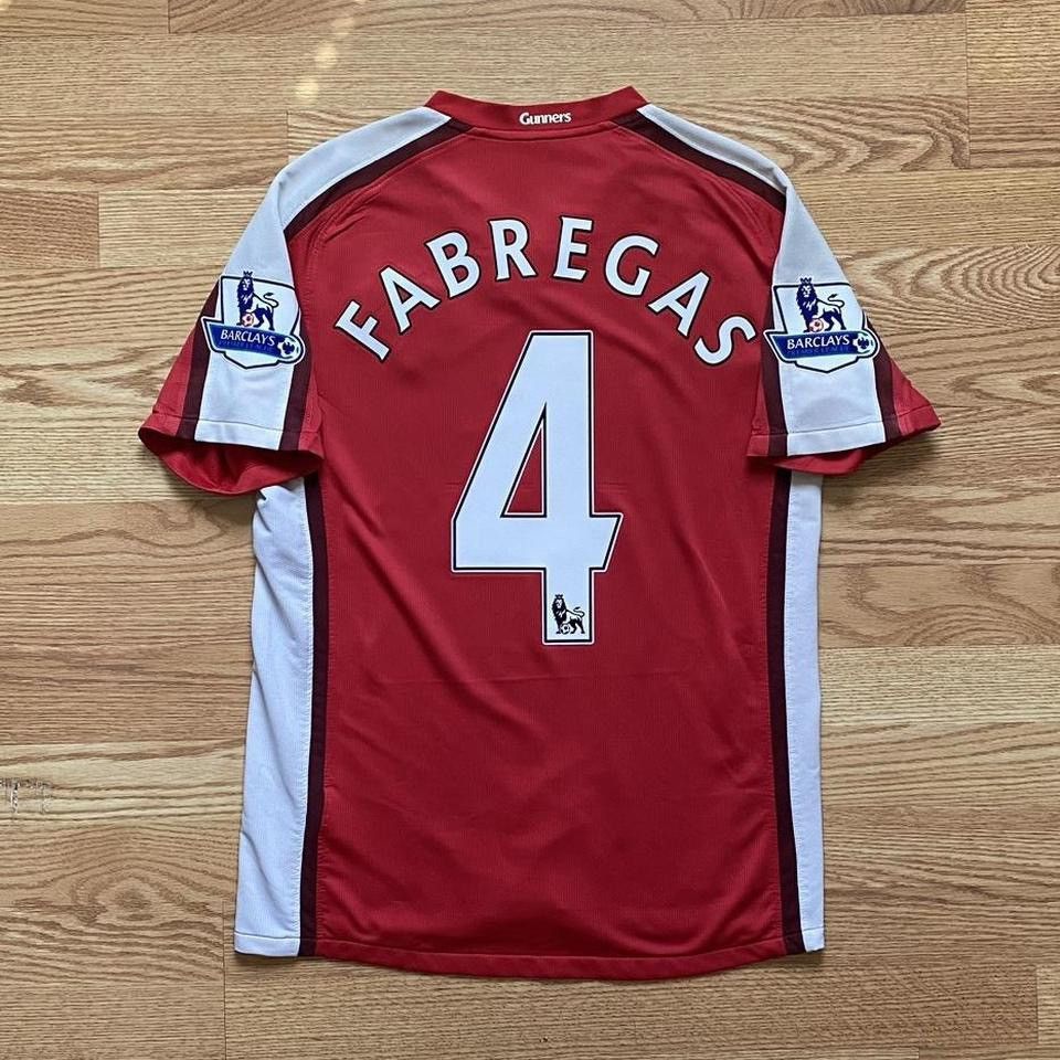 Image of Nike Arsenal Fabregas 2008 09 10 Home Premier League Jersey in Red, Men's (Size Small)