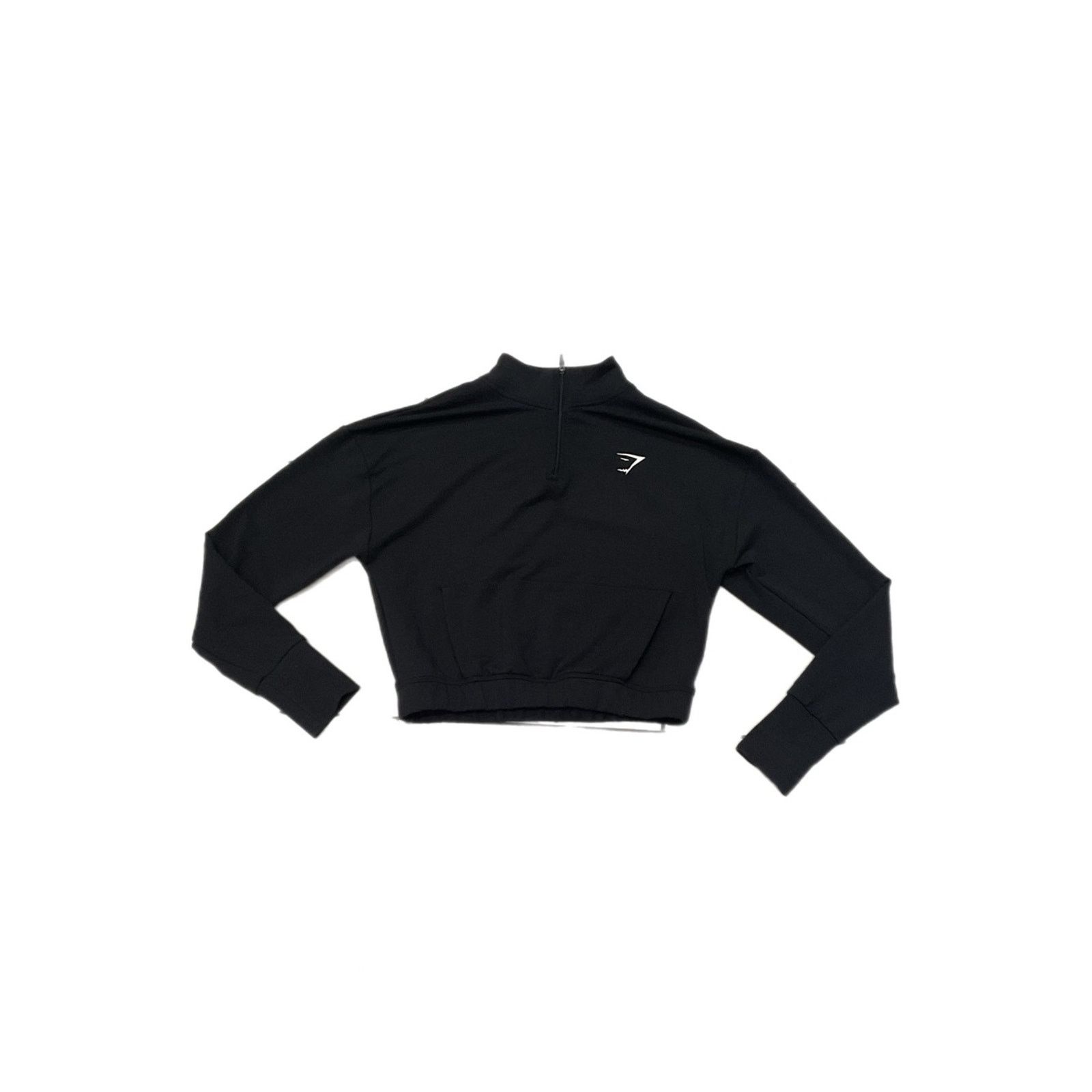 Gymshark Gymshark Black Cropped Quarter Zip Pullover Size XS / US 0-2 / IT 36-38 - 1 Thumbnail