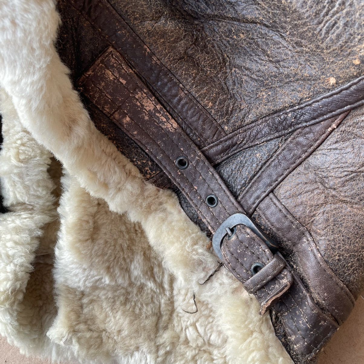 Genuine Leather VINTAGE SPRAZZO MODA SPORTIVO B3 SHEARLING FUR JACKET Size US L / EU 52-54 / 3 - 16 Thumbnail