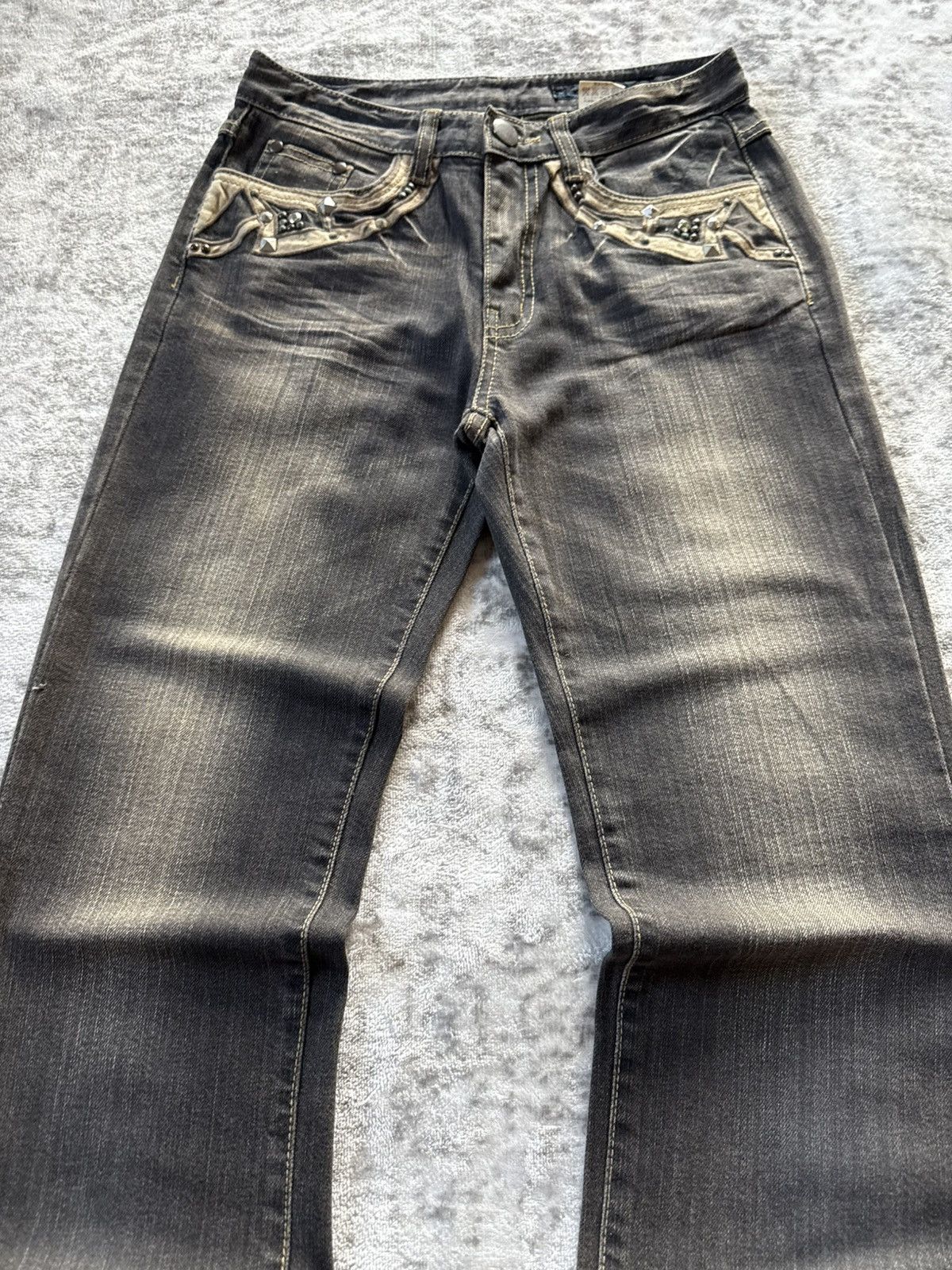 GOSTAR DE FUGA Gostar De Fuga Style Studded Embellished Flared Jeans Size US 27 - 3 Thumbnail