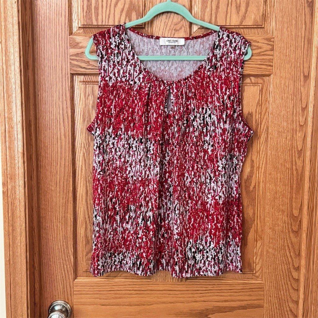 Other Jones Studio Blouse Womens XL Sleeveless Abstract Print Sco Size XL / US 12-14 / IT 48-50 - 1 Thumbnail