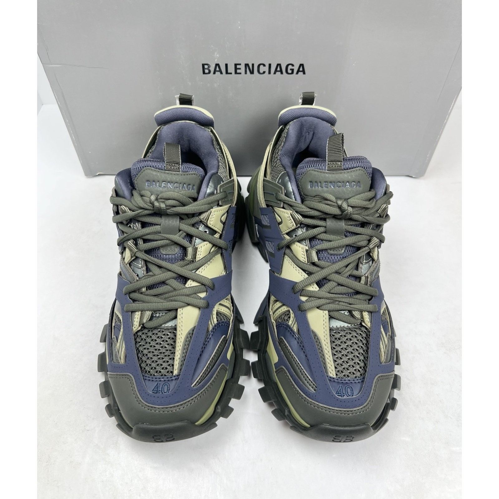 Balenciaga Size 40EU/7US - Balenciaga Track Green/Navy/Yellow NEW Size US 7 / EU 40 - 3 Thumbnail