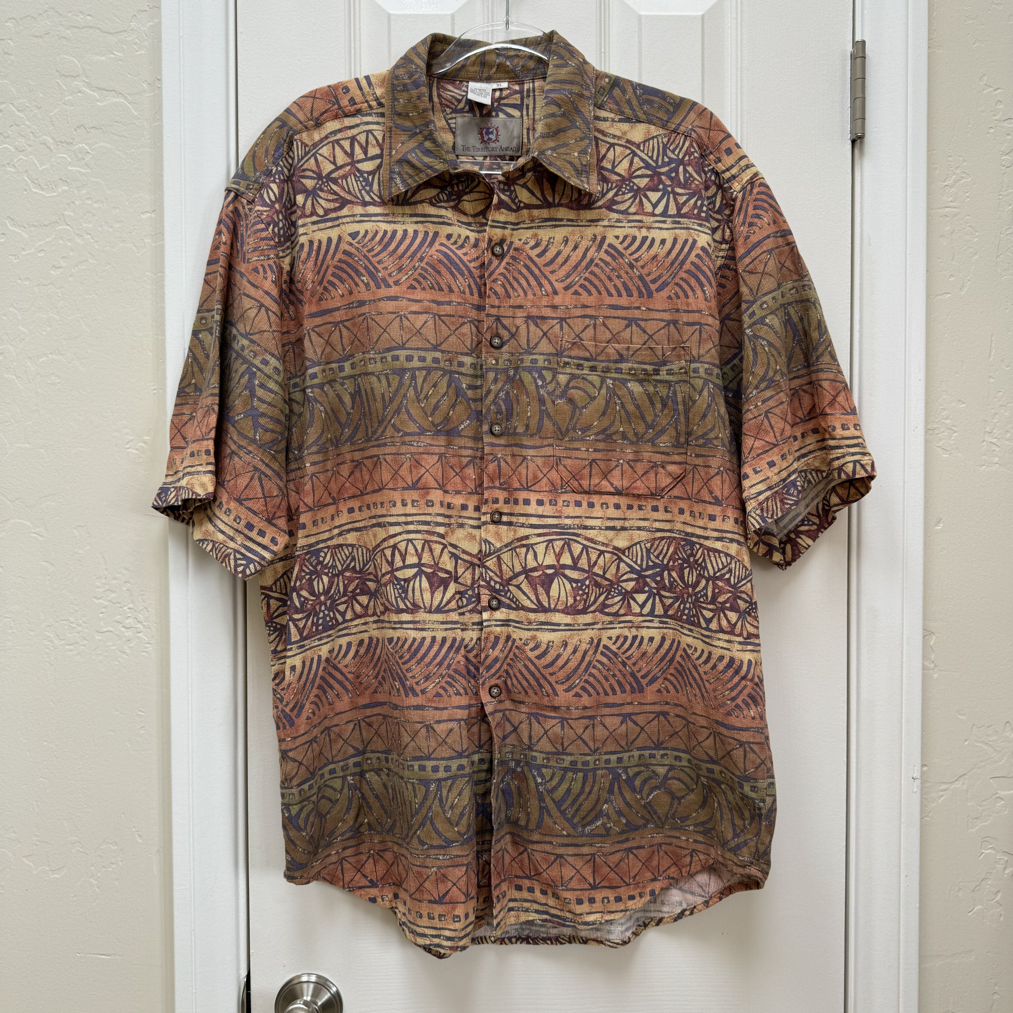 The Territory Ahead Vintage Territory Ahead Crazy Abstract Tribal Shirt Size US XL / EU 56 / 4 - 2 Thumbnail