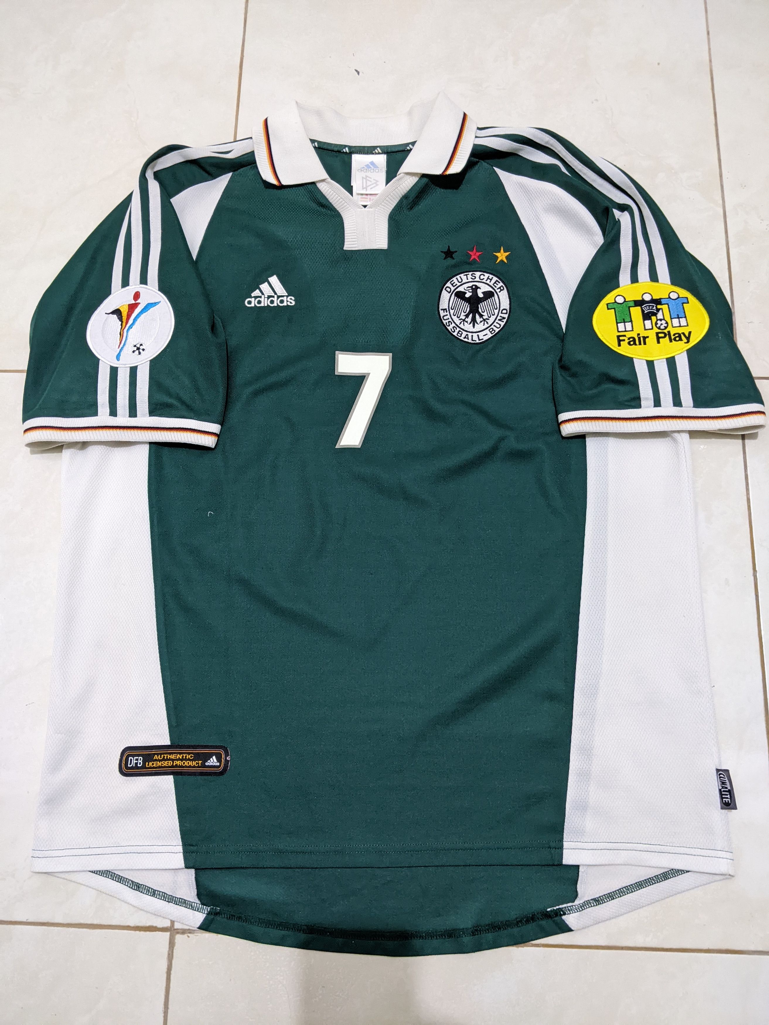Adidas Germany away 2000 euro cup Scholl Jersey football shirt Size US XL / EU 56 / 4 - 1 Thumbnail