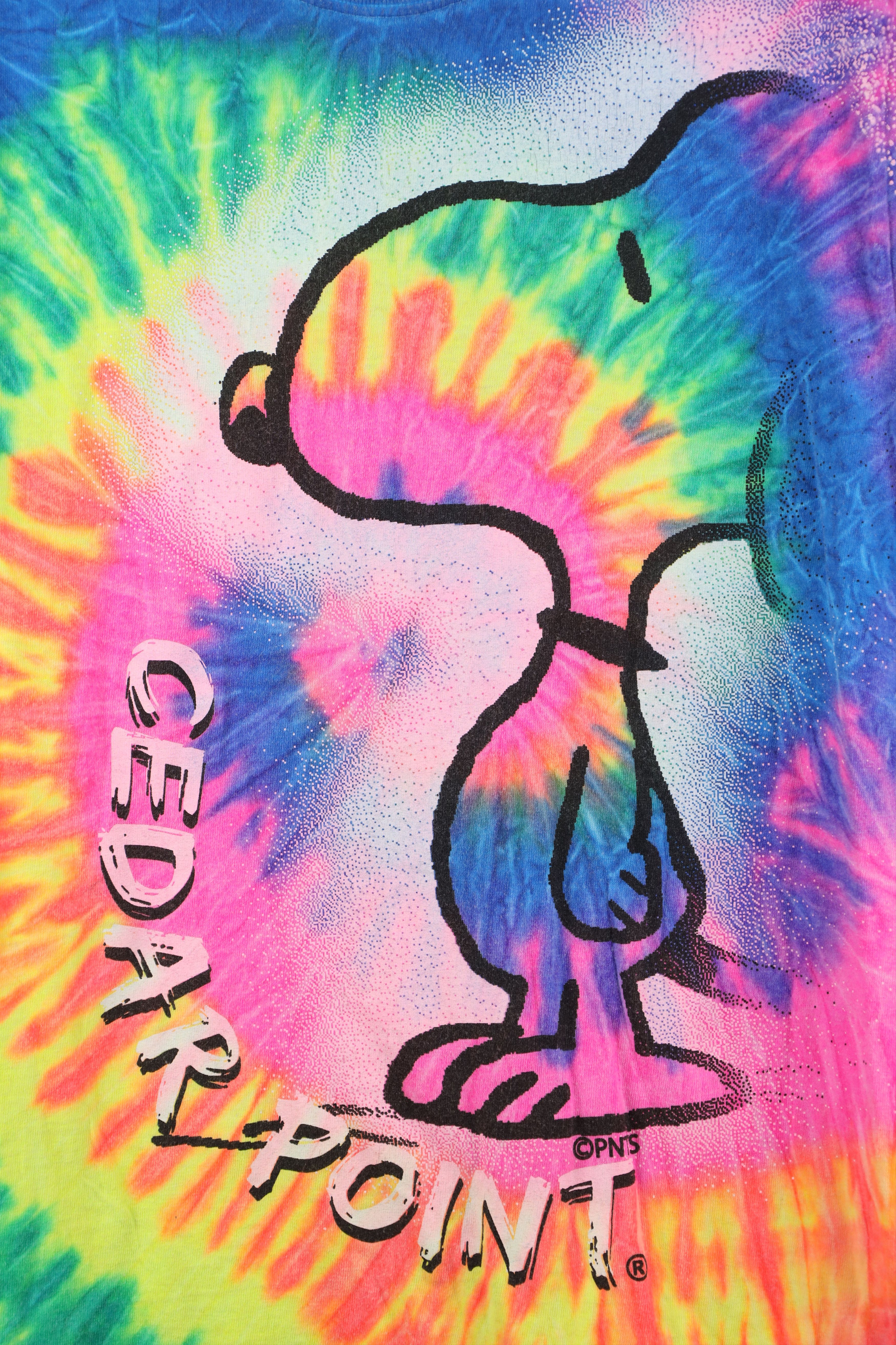Vintage Vintage Y2K Peanuts Snoopy Tie Dye Cedar Point T-Shirt Size S / US 4 / IT 40 - 4 Thumbnail
