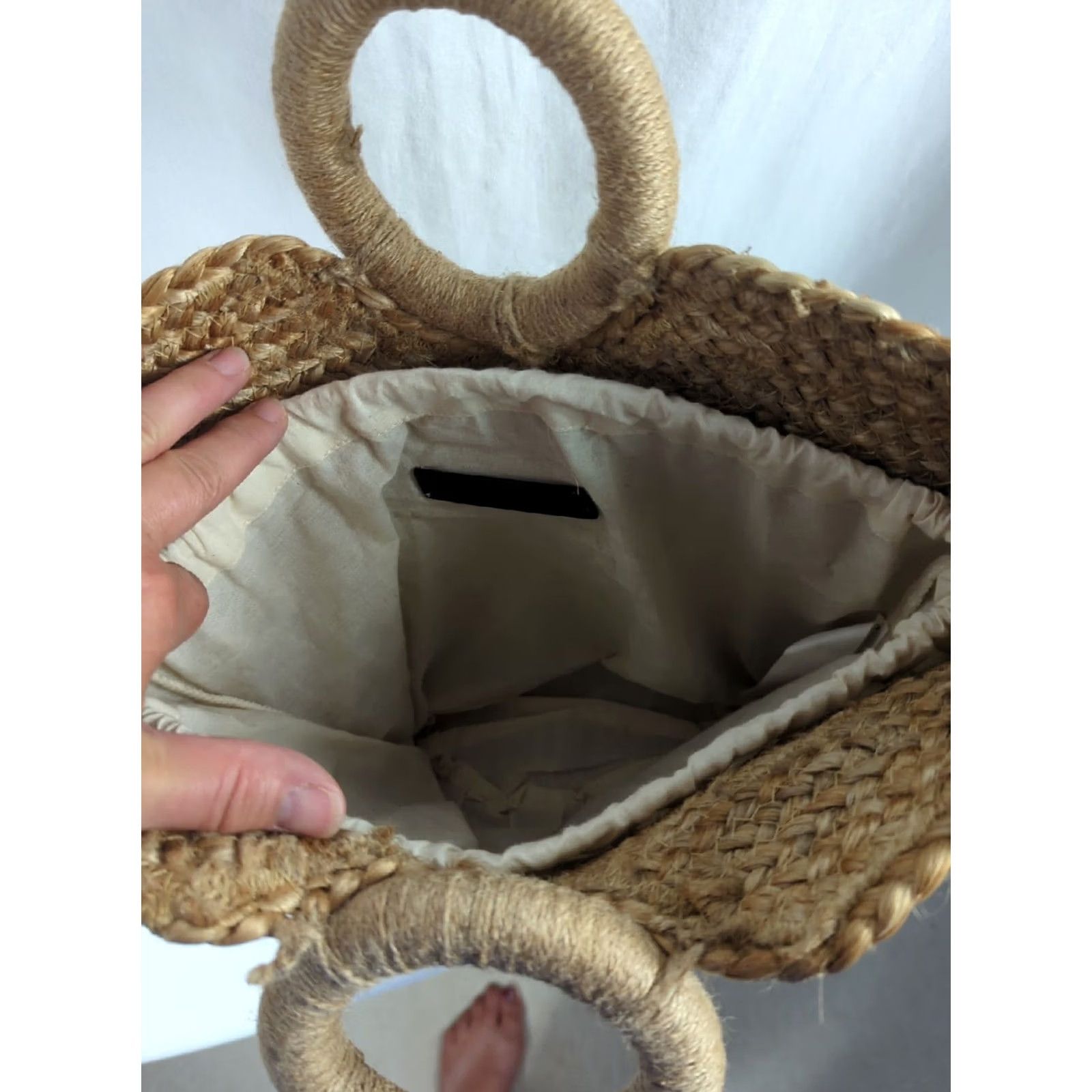 Zara Zara JUTE TOTE BAG Beach Summer Lined boho tote Medium Size ONE SIZE - 6 Thumbnail