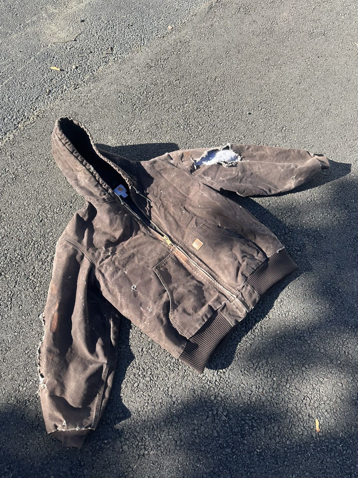 Carhartt XL Thrashed Carhartt Jacket Brown Workwear Faded Size US XL / EU 56 / 4 - 3 Thumbnail