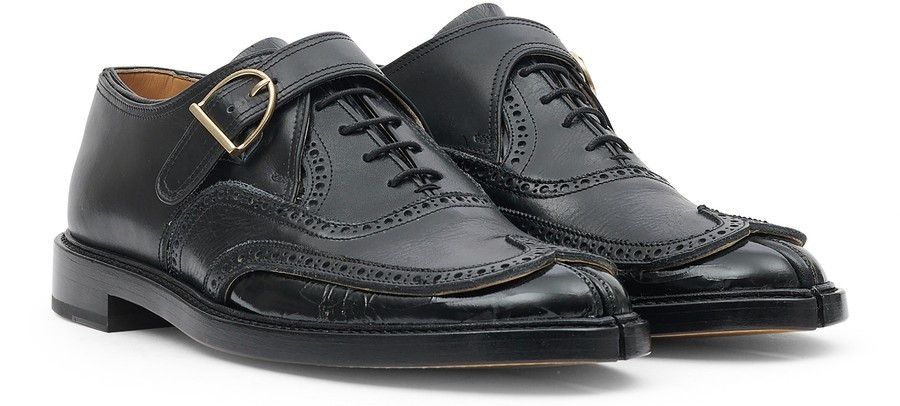 Maison Margiela o1w1db10425 Tabi Monster Buckle Lace-up Shoes in Black Size US 9 / EU 42 - 3 Thumbnail