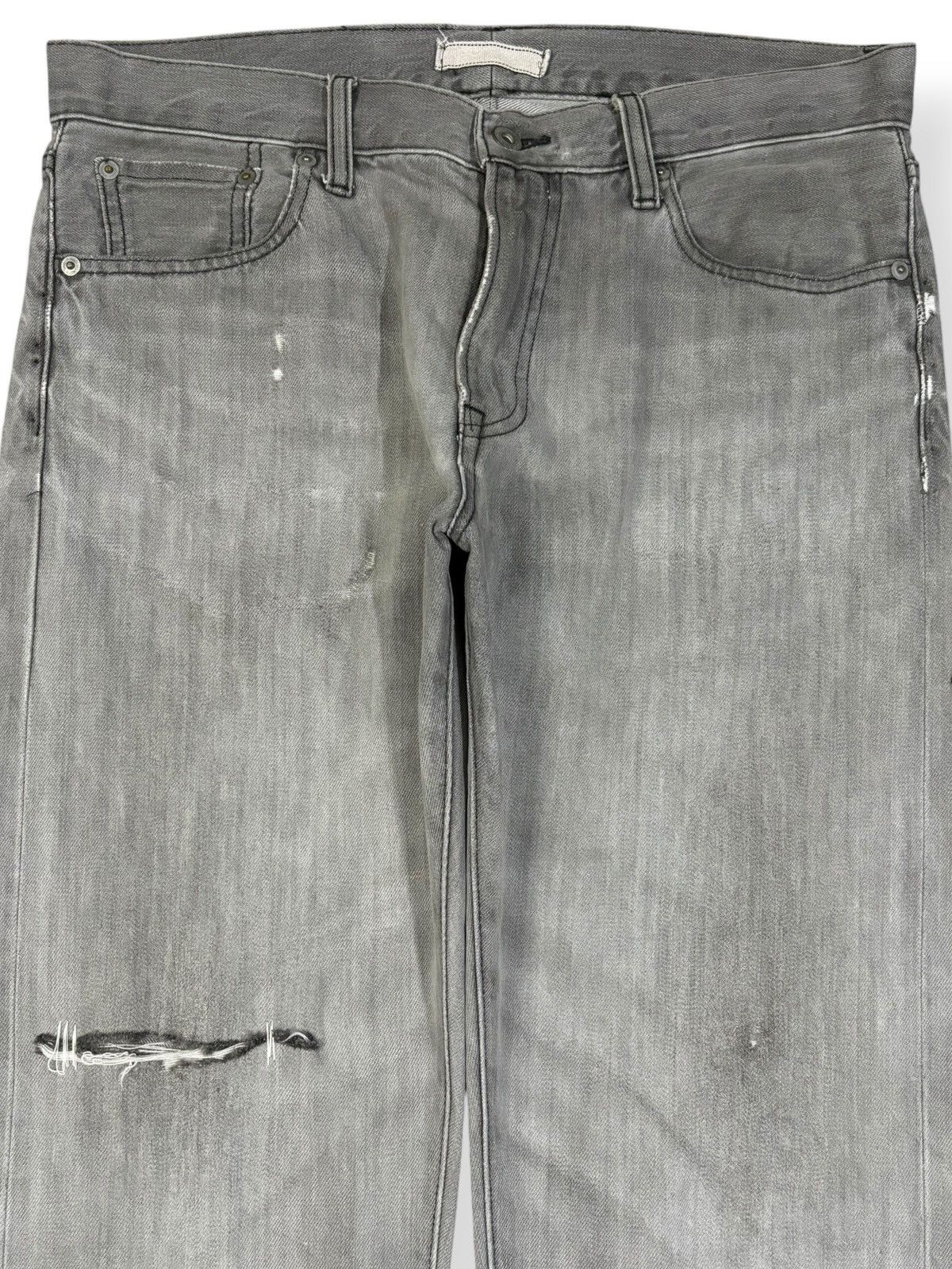 Undercover × Uniqlo Vintage Y2K Uniqlo Selvedge Grey Faded Distressed Jeans Size US 33 - 4 Thumbnail