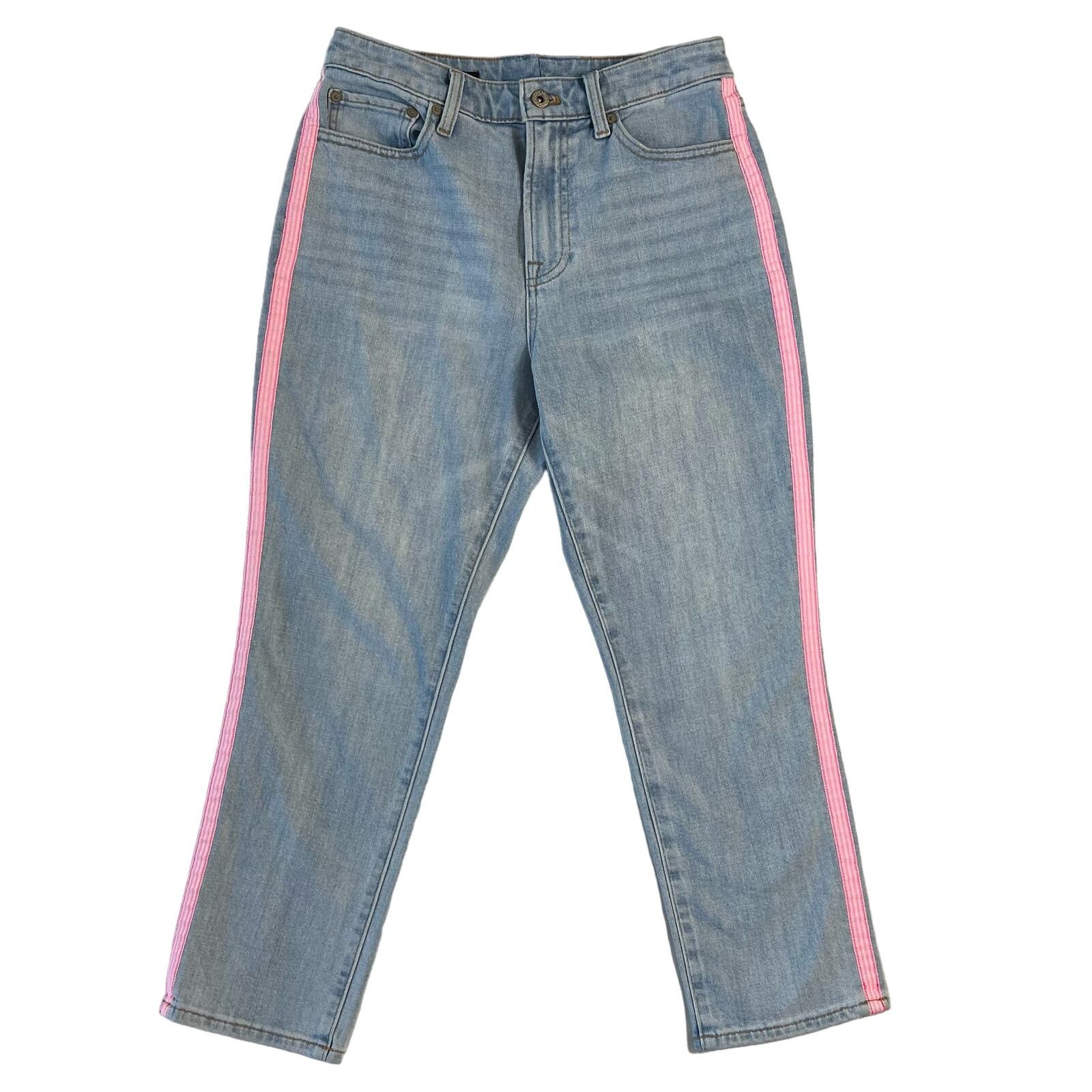 Other Women's 8P Modern Ankle Jean Pink Stripe Light Wash Denim Size 27" / US 4 / IT 40 - 1 Thumbnail